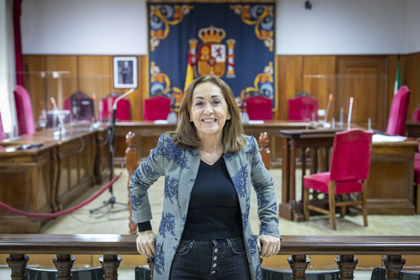 Virginia Alonso en la sala de vistas de la Sección Primera de la Audiencia de Cádiz.