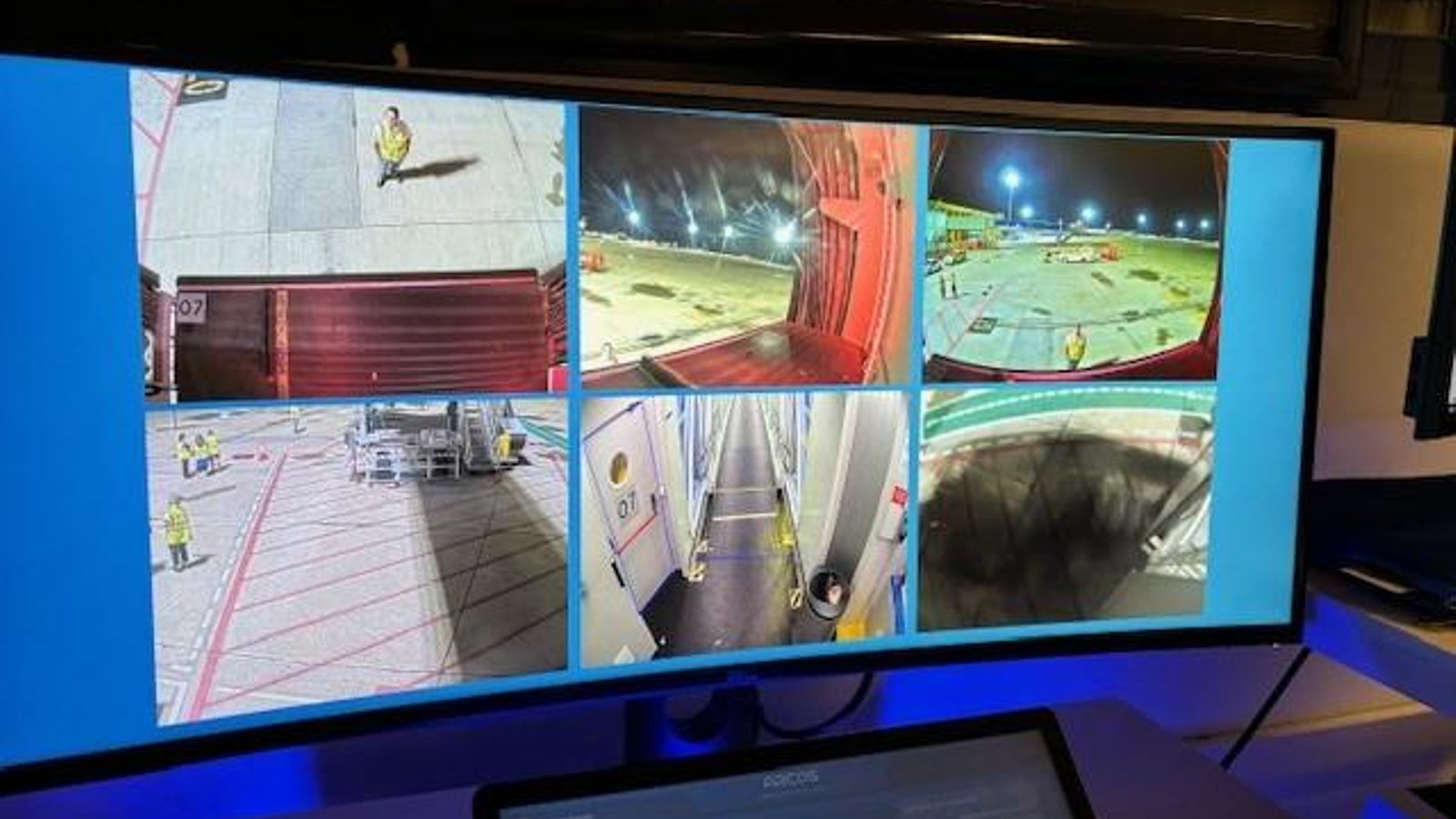 Visión de la plataforma desde el pupitre de control