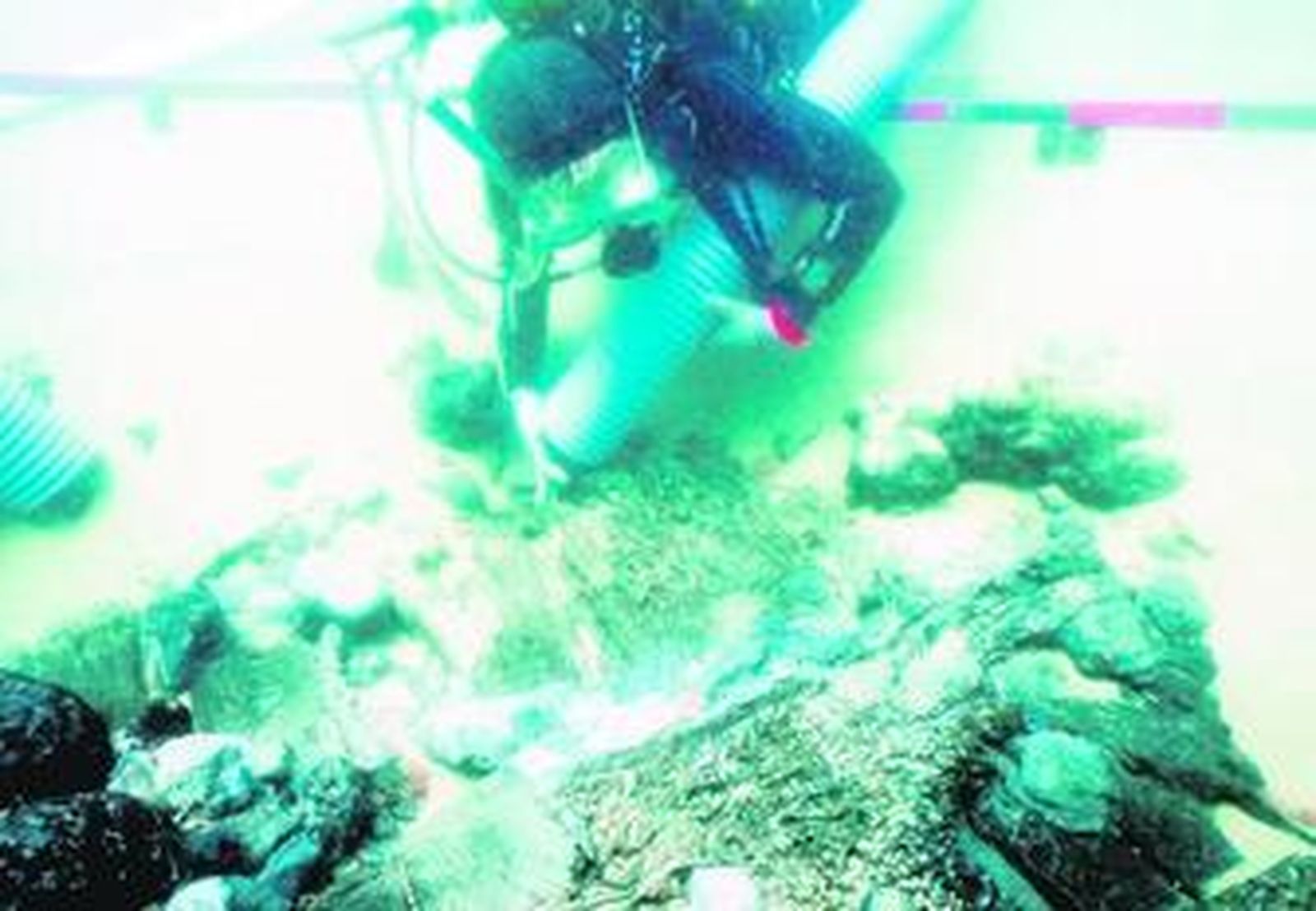 Imagen de los restos del 'Fougeux', donde se instalará el sistema de redes inteligentes.