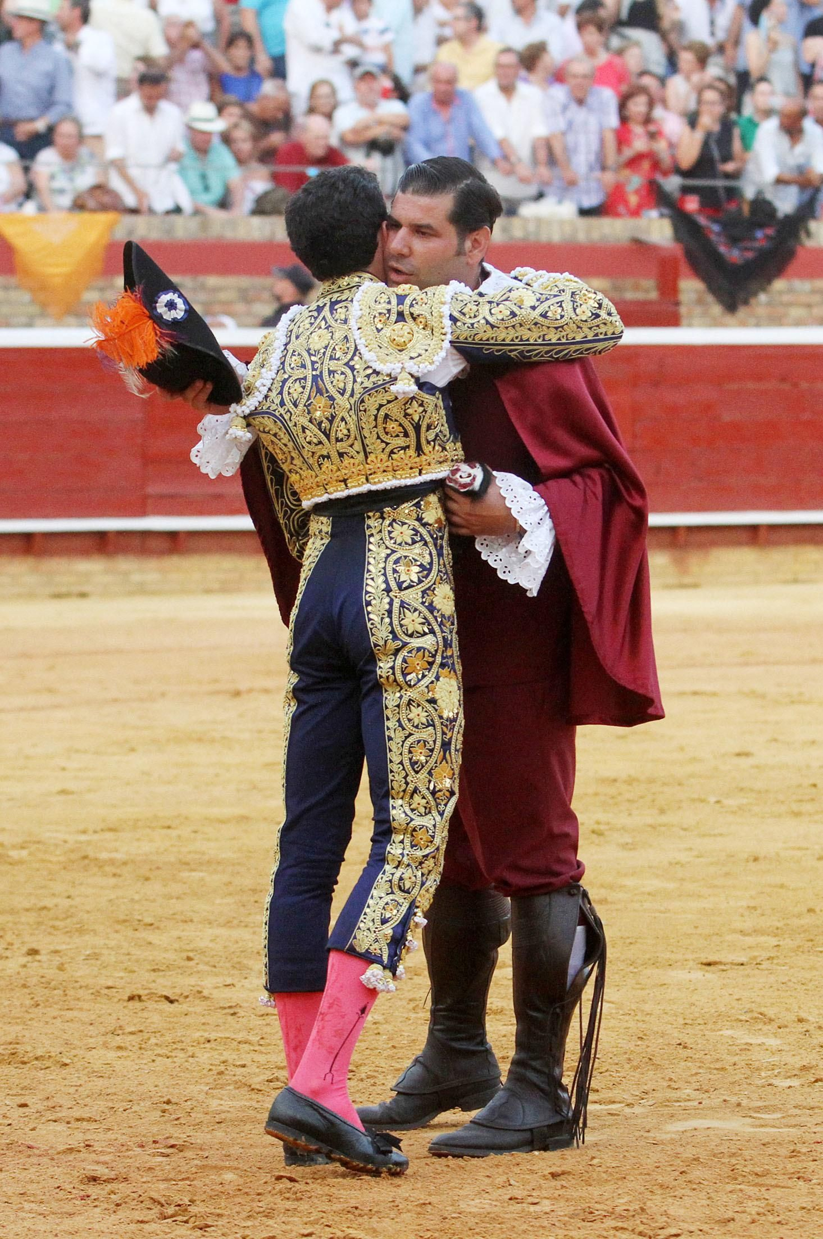 David de Miranda durante la corrida de esta tarde en la Plaza de Toros La Merced
