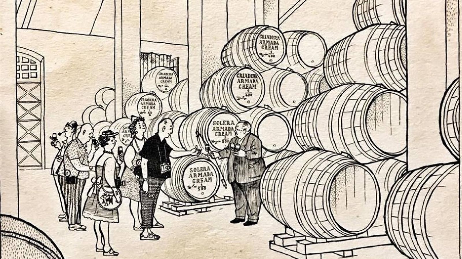 Lorenzo Mesa atiende a turistas extranjeros en Sandeman.