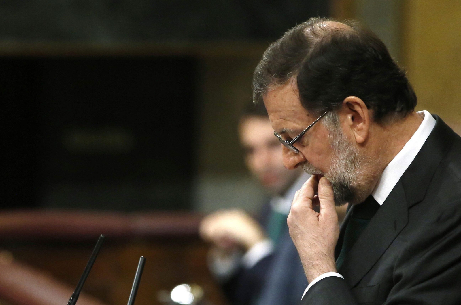 Mariano Rajoy, antes de su intervención.
