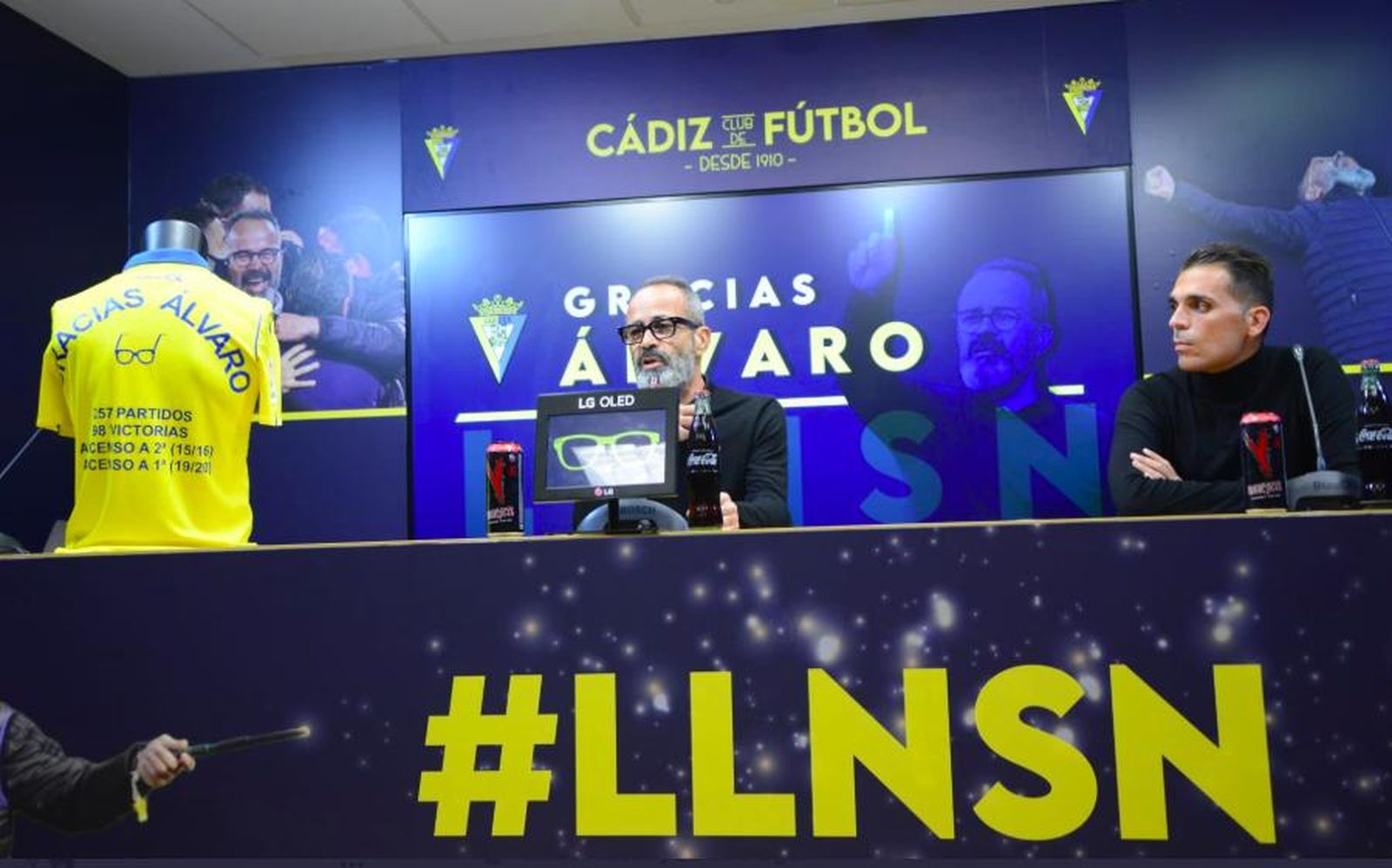 Álvaro Cervera, durante su despedida en rueda de prensa.