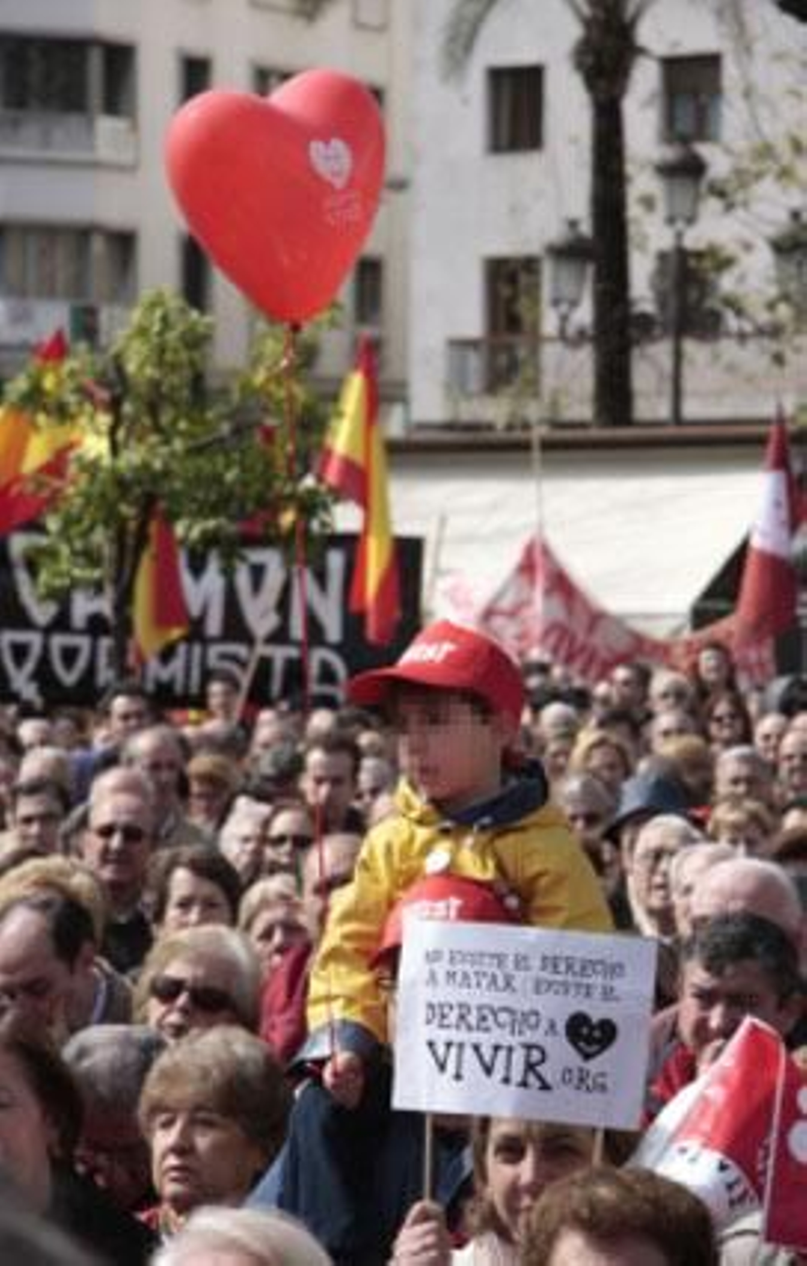 Unas 15.000 personas, según cifras oficiales, se congregaron en la Plaza Nueva para protestar contra el aborto. 

Foto: Victoria Hidalgo