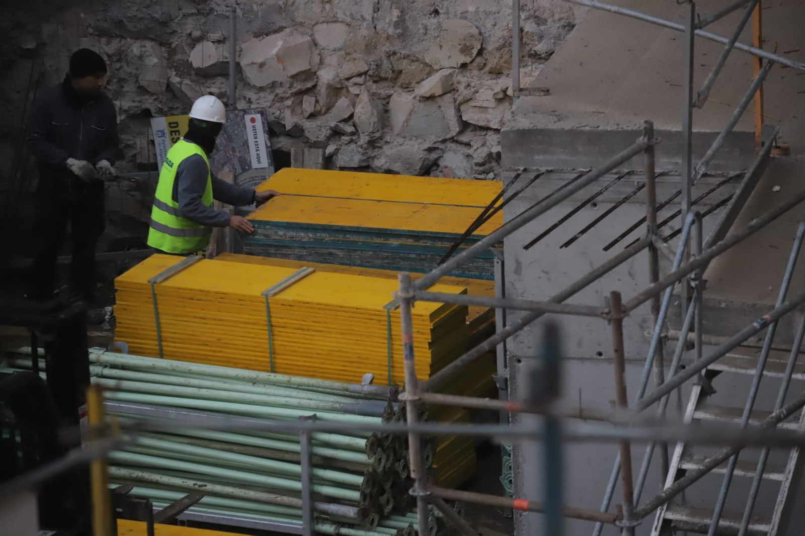 Un trabajador de la construcción, este martes.