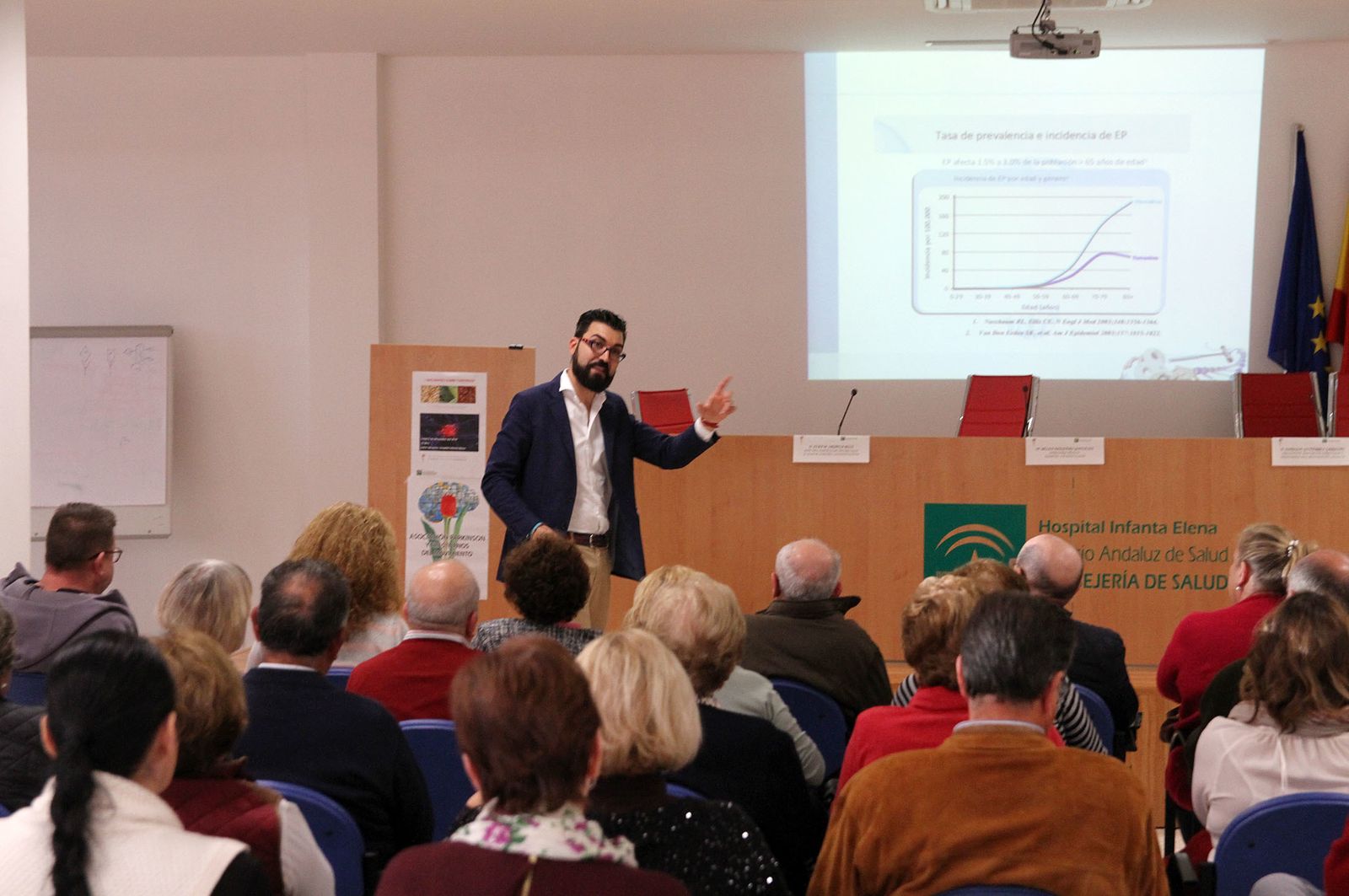 El neurólogo Juan Manuel Oropesa en las jornadas de este lunes.