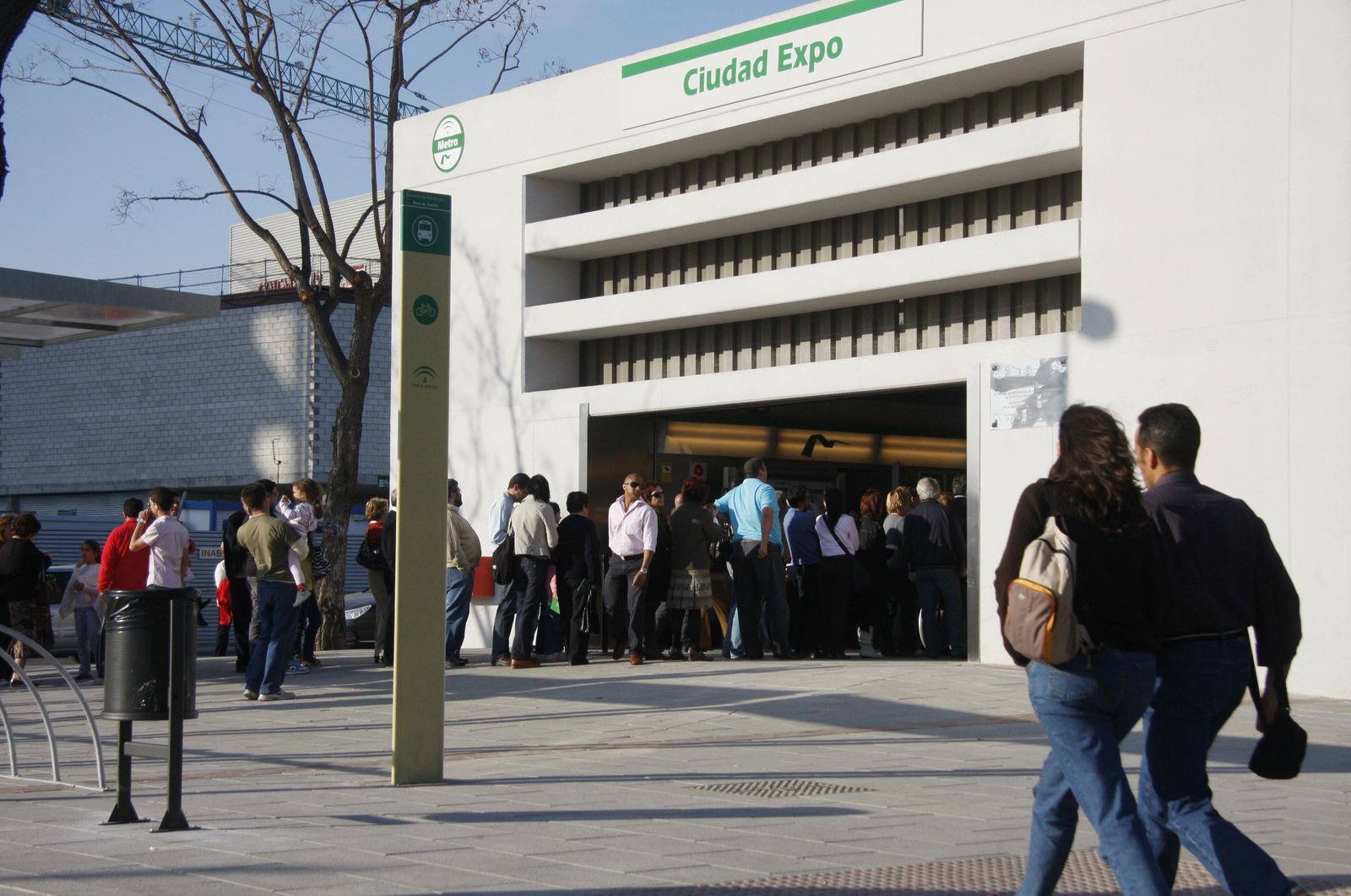 La estación Ciudad Expo es una de las afectadas por el corte del servicio.