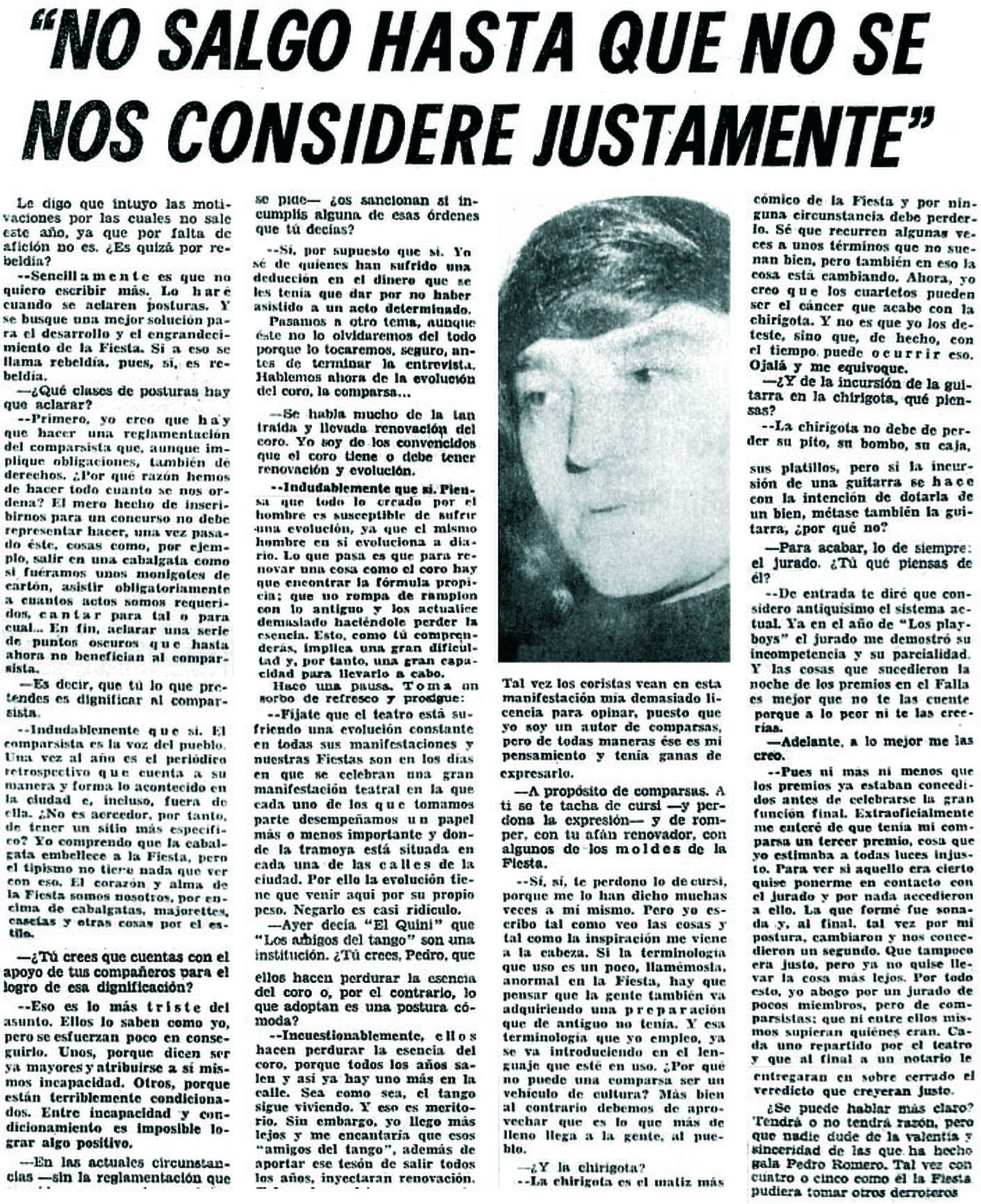 Entrevista a Pedro Romero en 1973