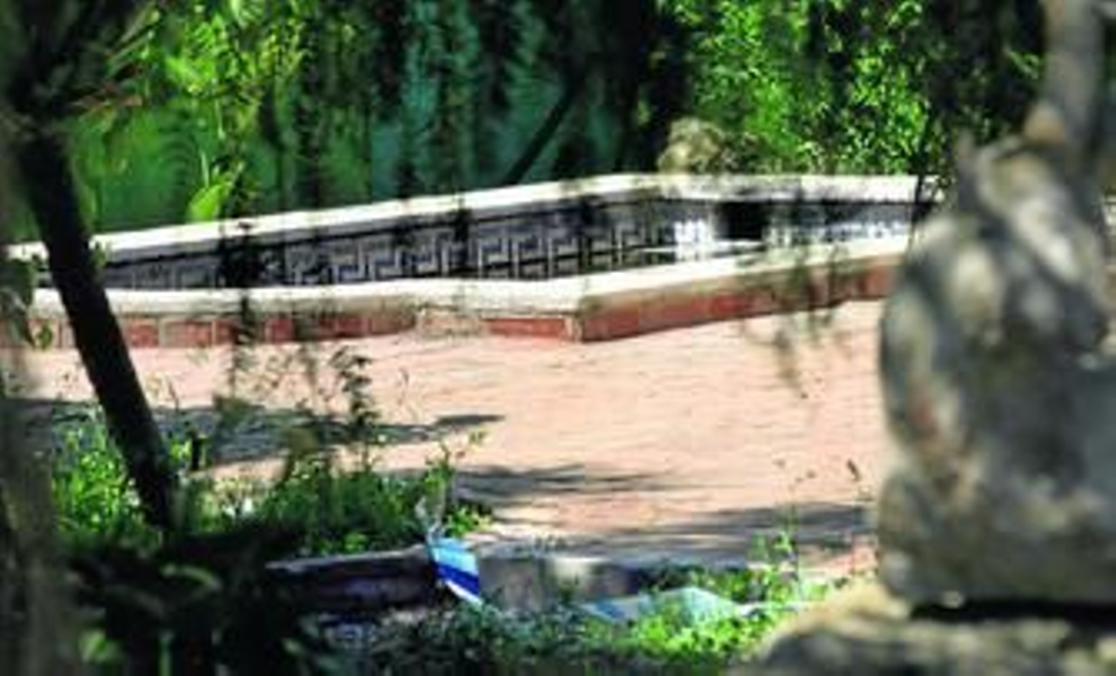 La piscina en la que fue encontrada muerta la mujer. La piscina en la que fue encontrada muerta la mujer.