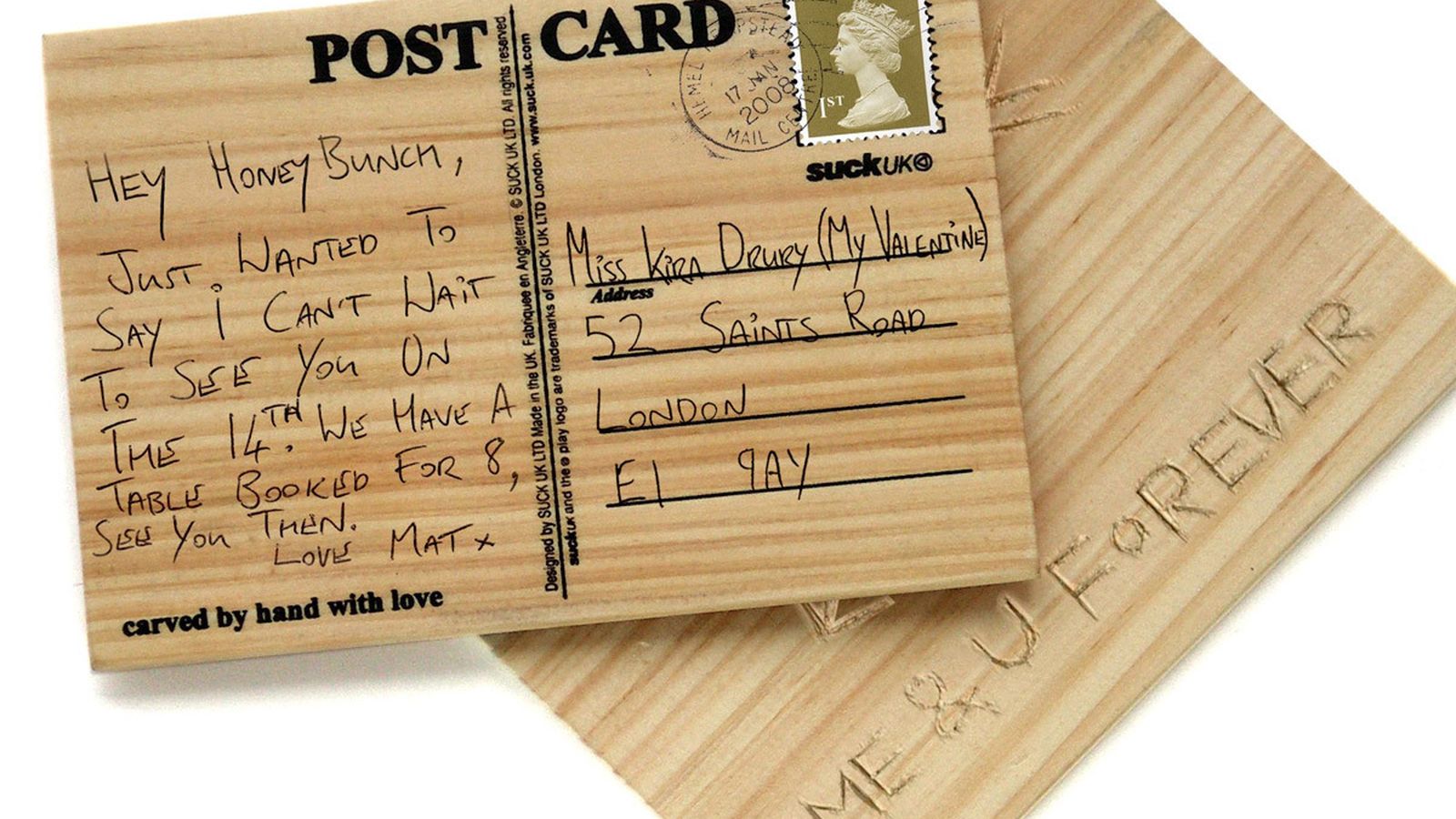 Postal de madera 6'95 euros.