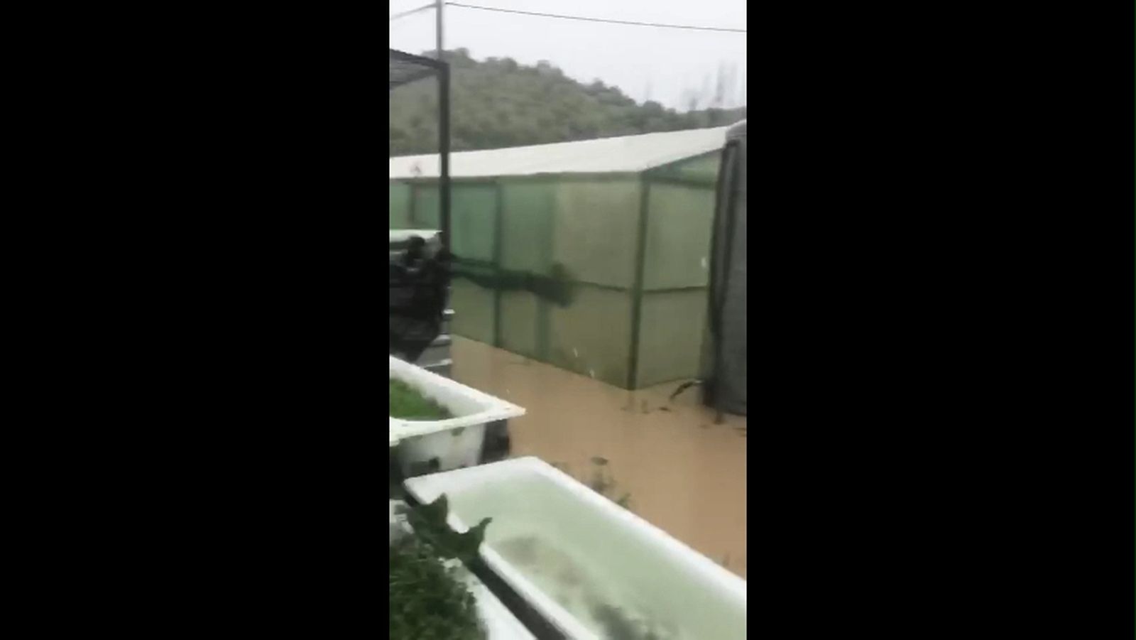 Inundación de la Huerta de Bocaleones, en Zahara de la Sierra.