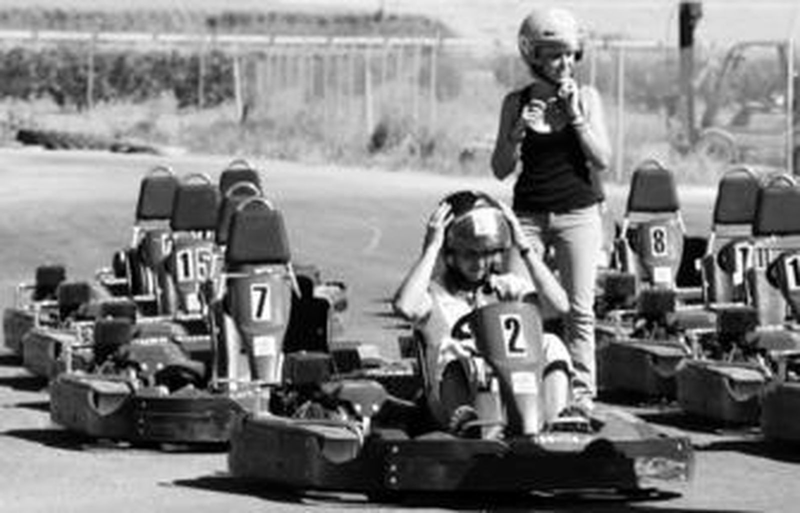 Un piloto, en uno de los karts de alquiler.