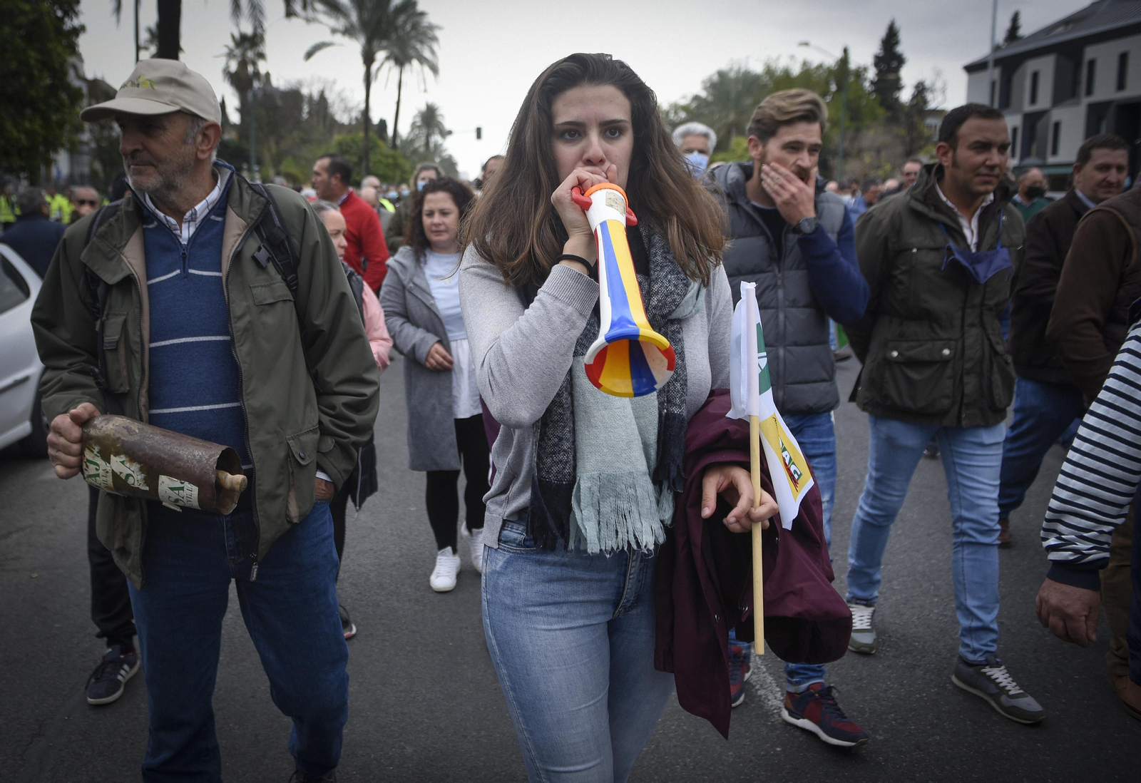 Las imágenes de la manifestación de agricultores de toda Andalucía en Sevilla