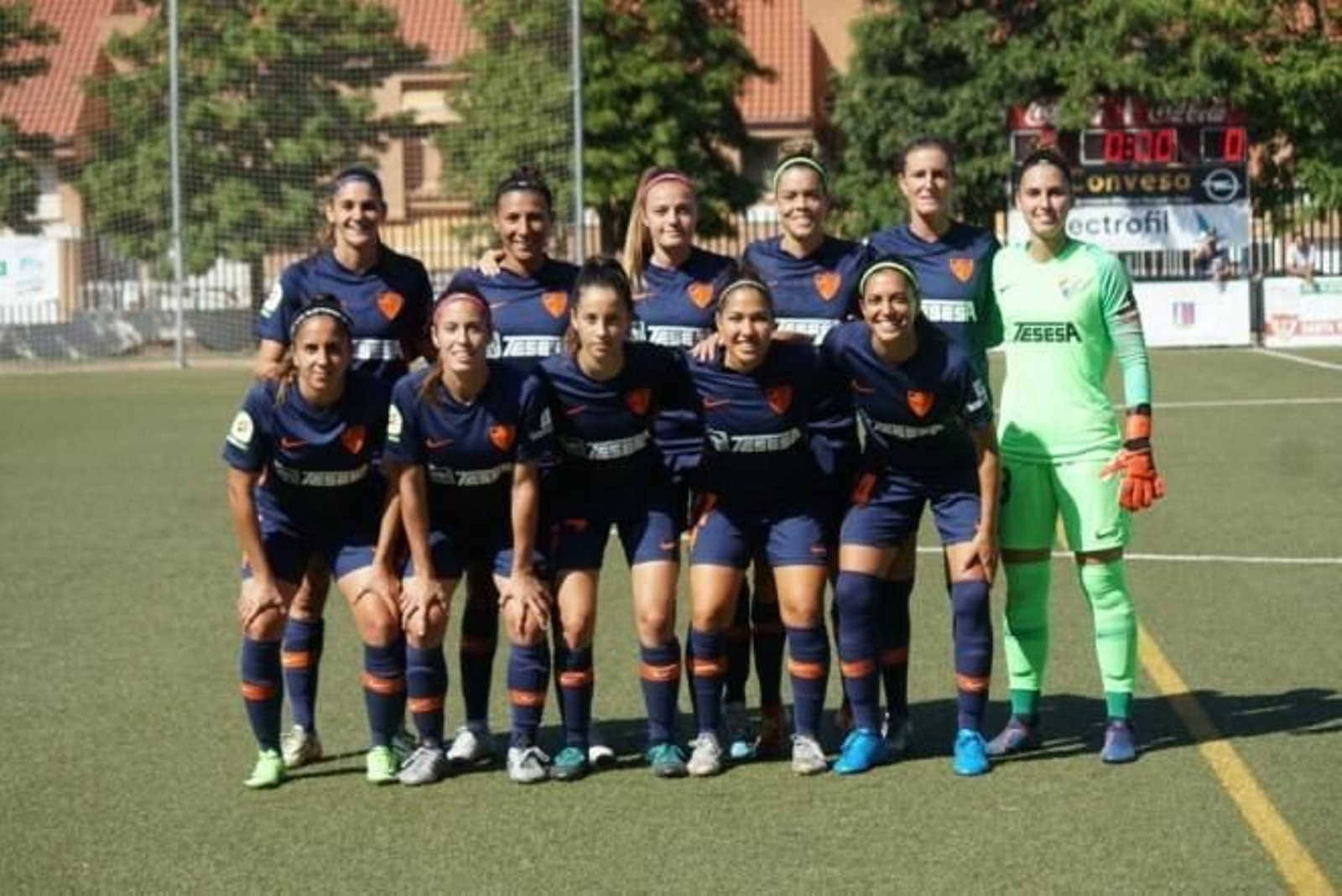 El once inicial del Málaga Femenino en Badajoz.