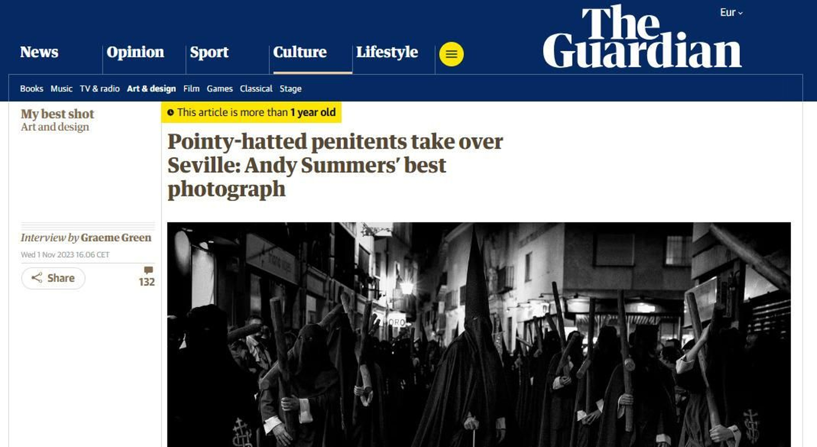 "Pointy-hatted penitents take over Seville: Andy Summers’ best photograph"