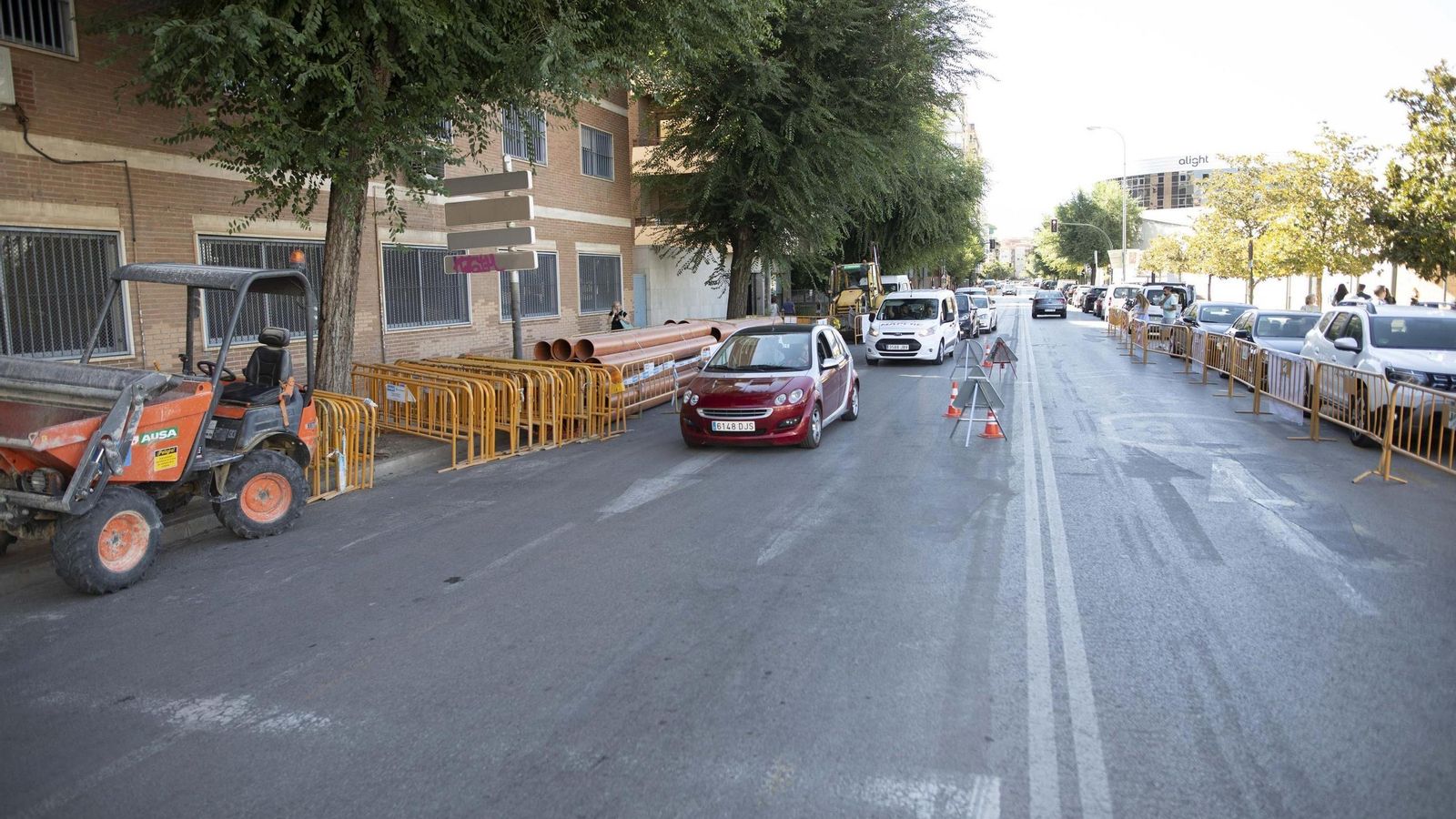 Imagen del inicio de las obras del Eje Arabial Palencia en calle Arabial