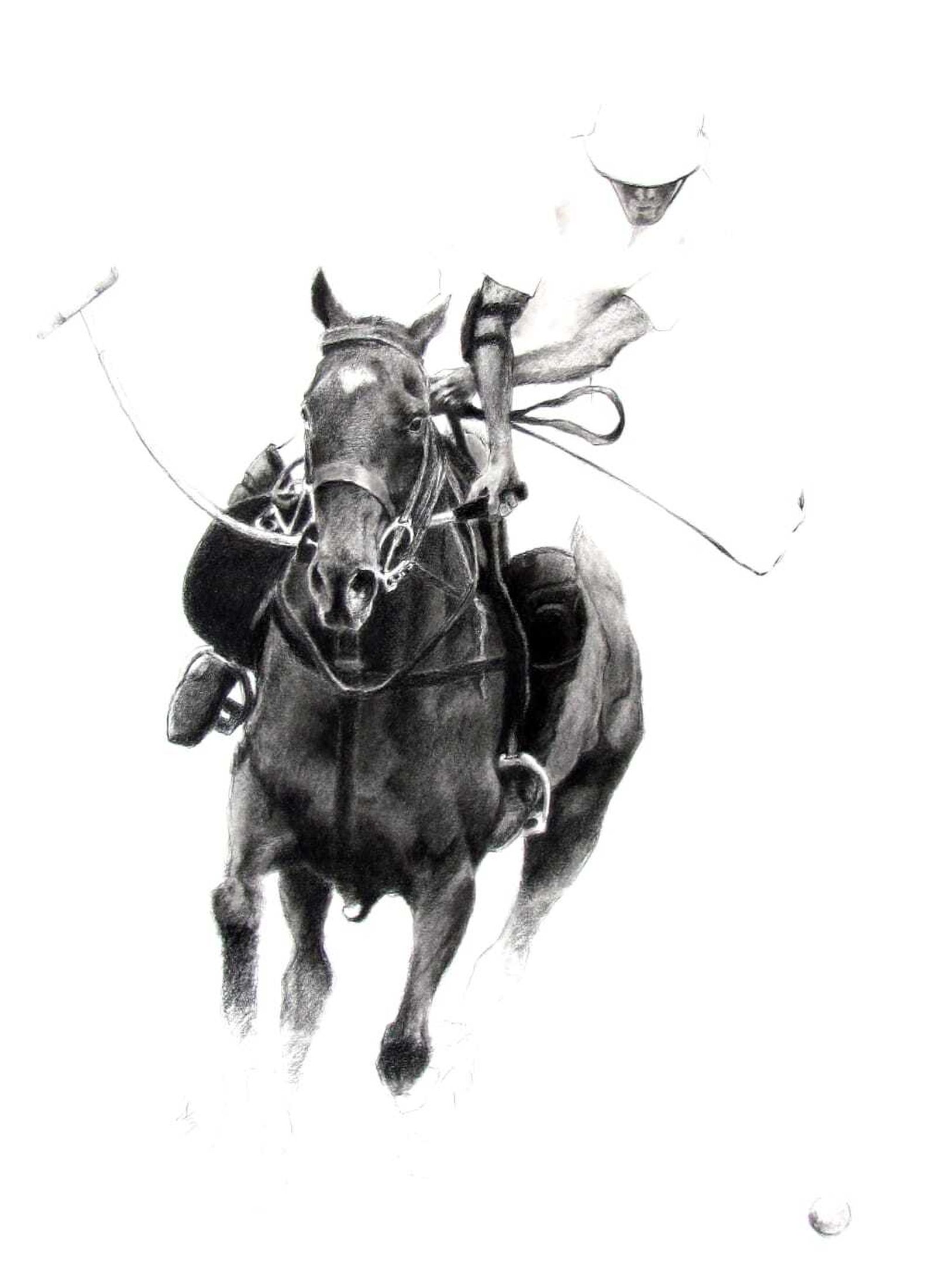 'De Cogote'. Lápiz conté sobre papel 70 x 50, portada de la revista 'POLO by La Bocha' del año pasado.