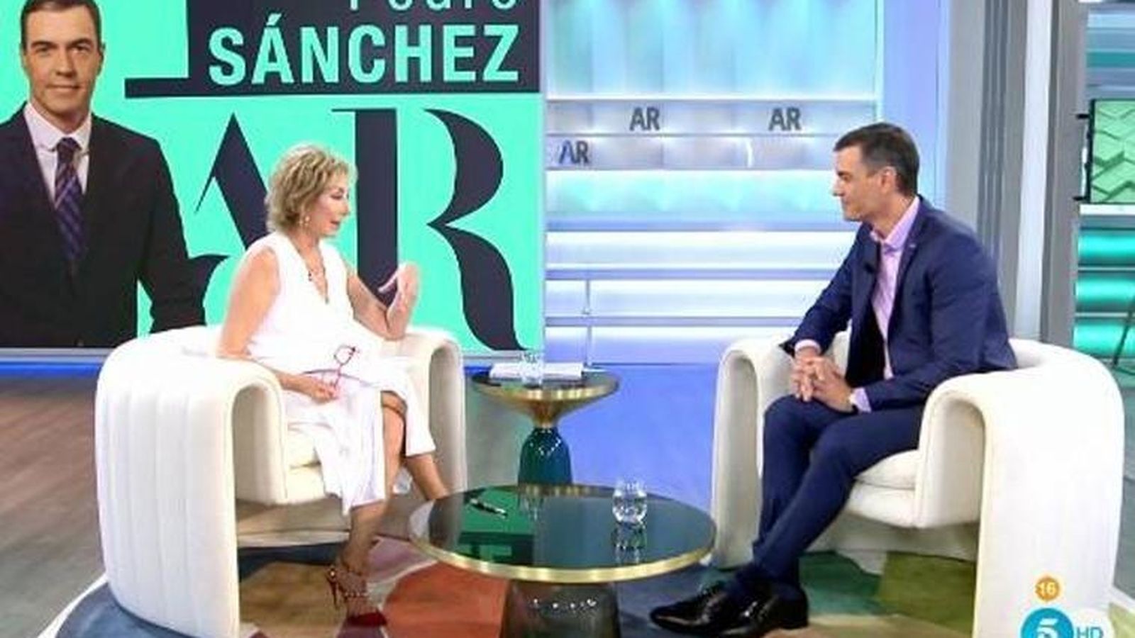 Pedro Sánchez, en la entrevista con Ana Rosa Quintana en la precampaña del 23-J.
