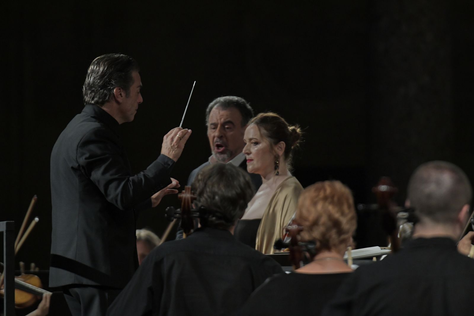 La soprano granadina María José Moreno y el barítono malagueño Carlos Álvarez actúan en  el Palacio de Carlos V, en imágenes