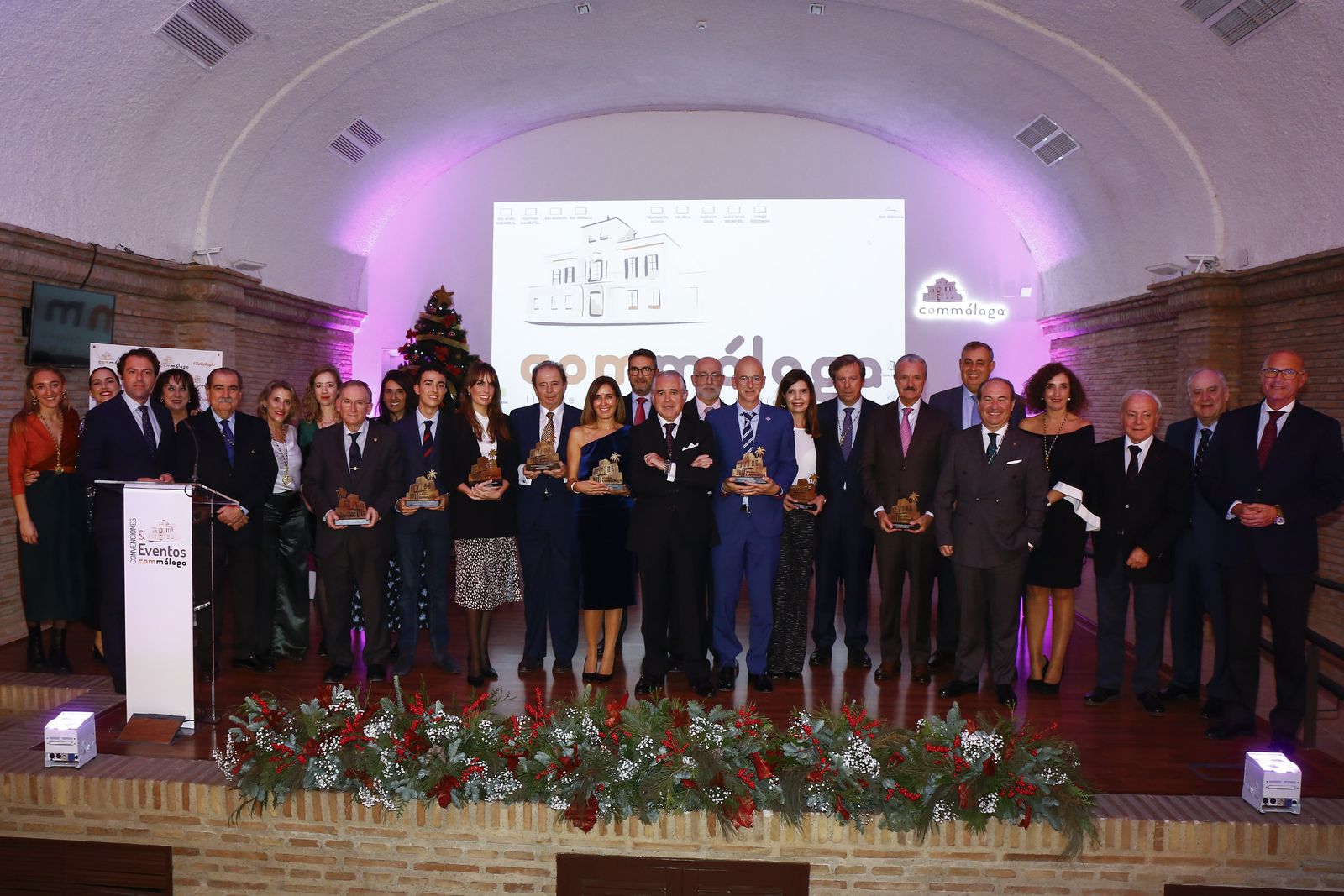 Los premiados, junto a representantes del Colegio de Médicos de Málaga.