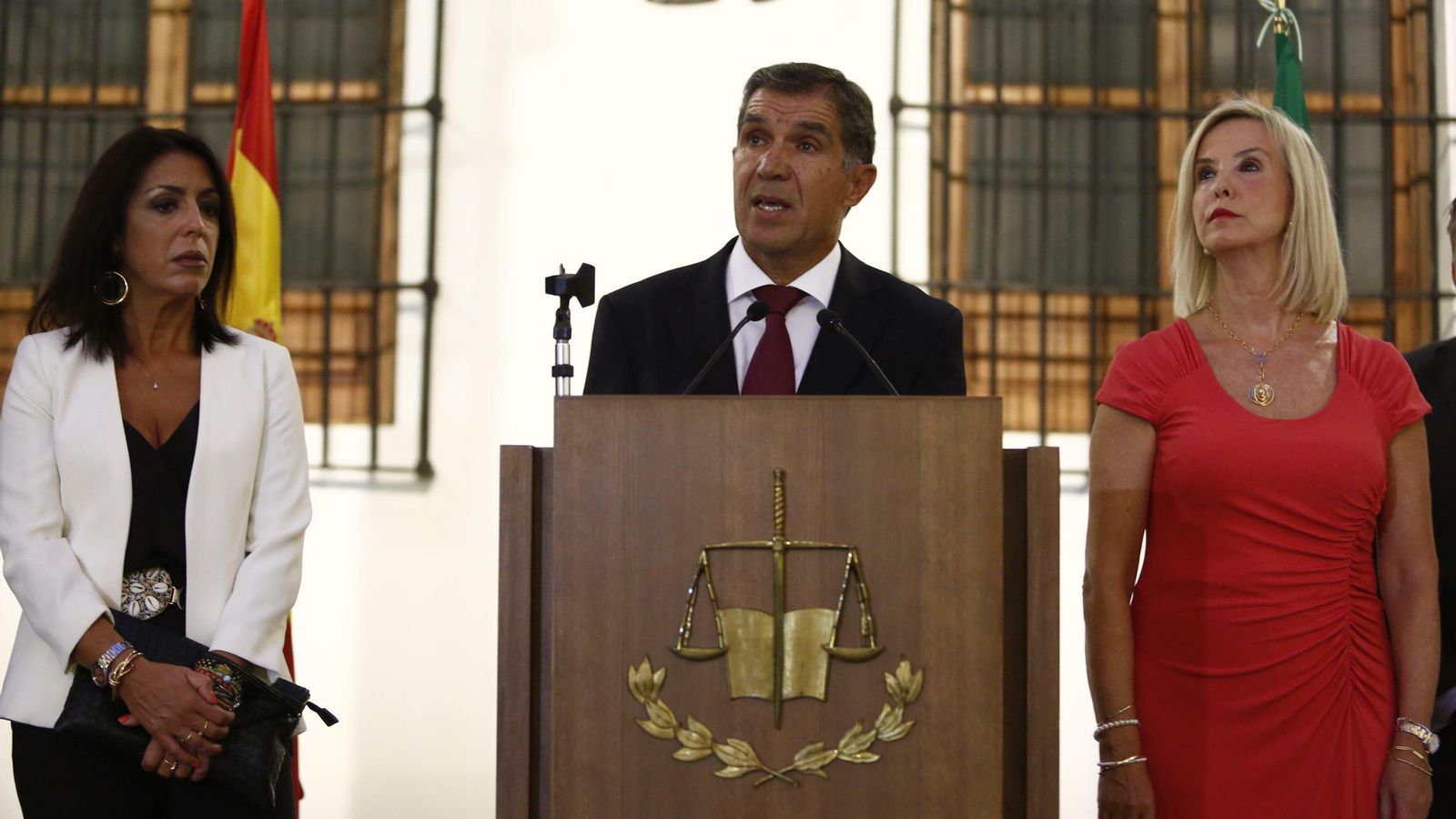 En un momento de su discurso.