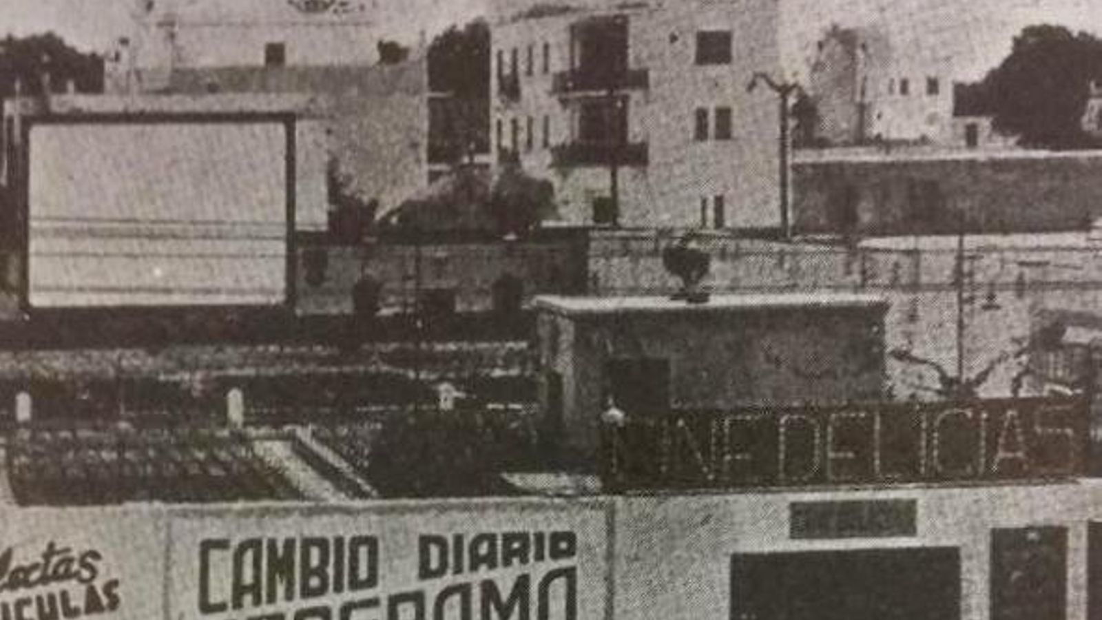 El primitivo Cine Delicias, que funcionaba frente al colegio San Felipe Neri.