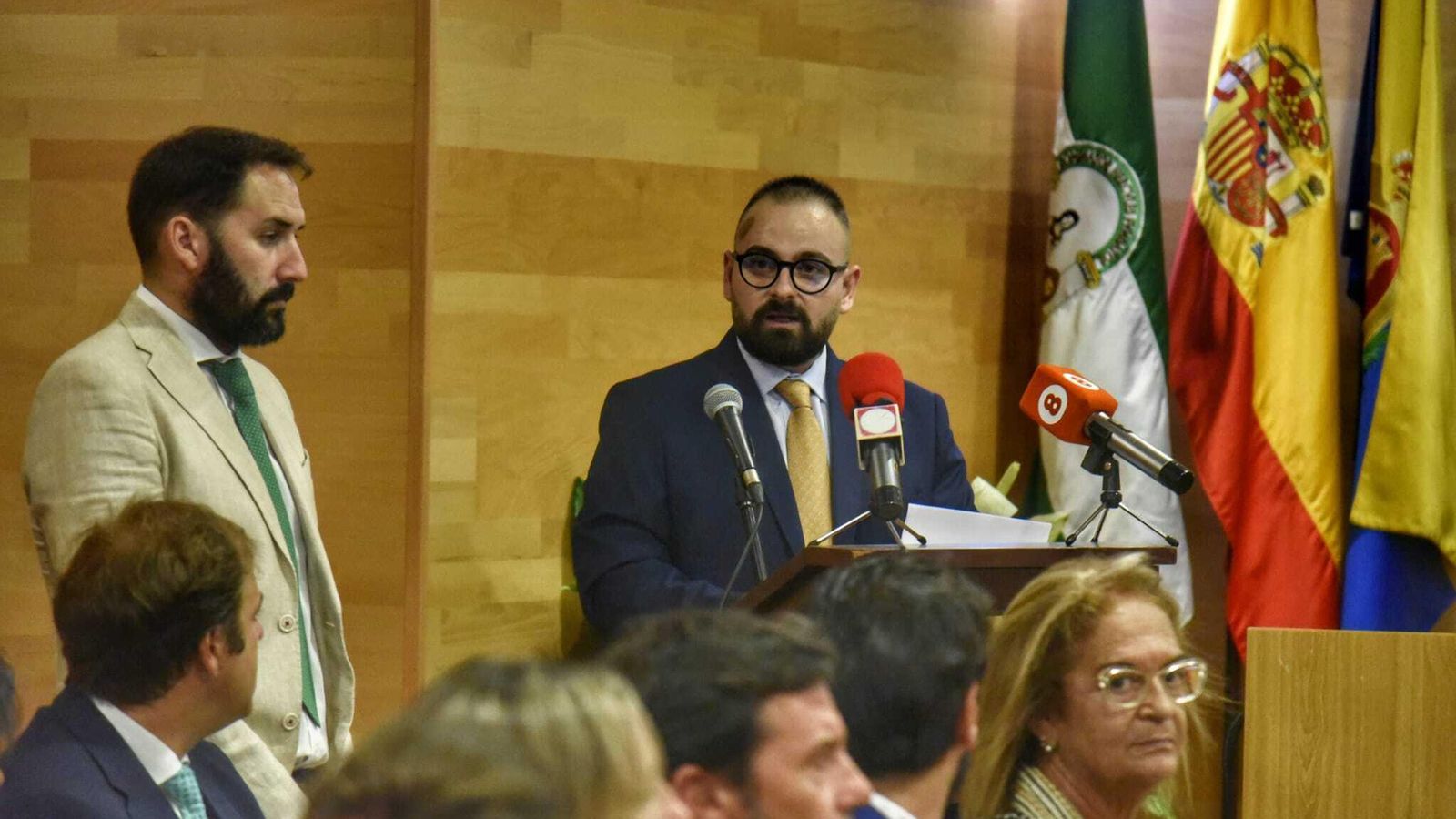 Juan Antonio Sánchez, de la SAF, tras recoger la Medalla de la Palma.