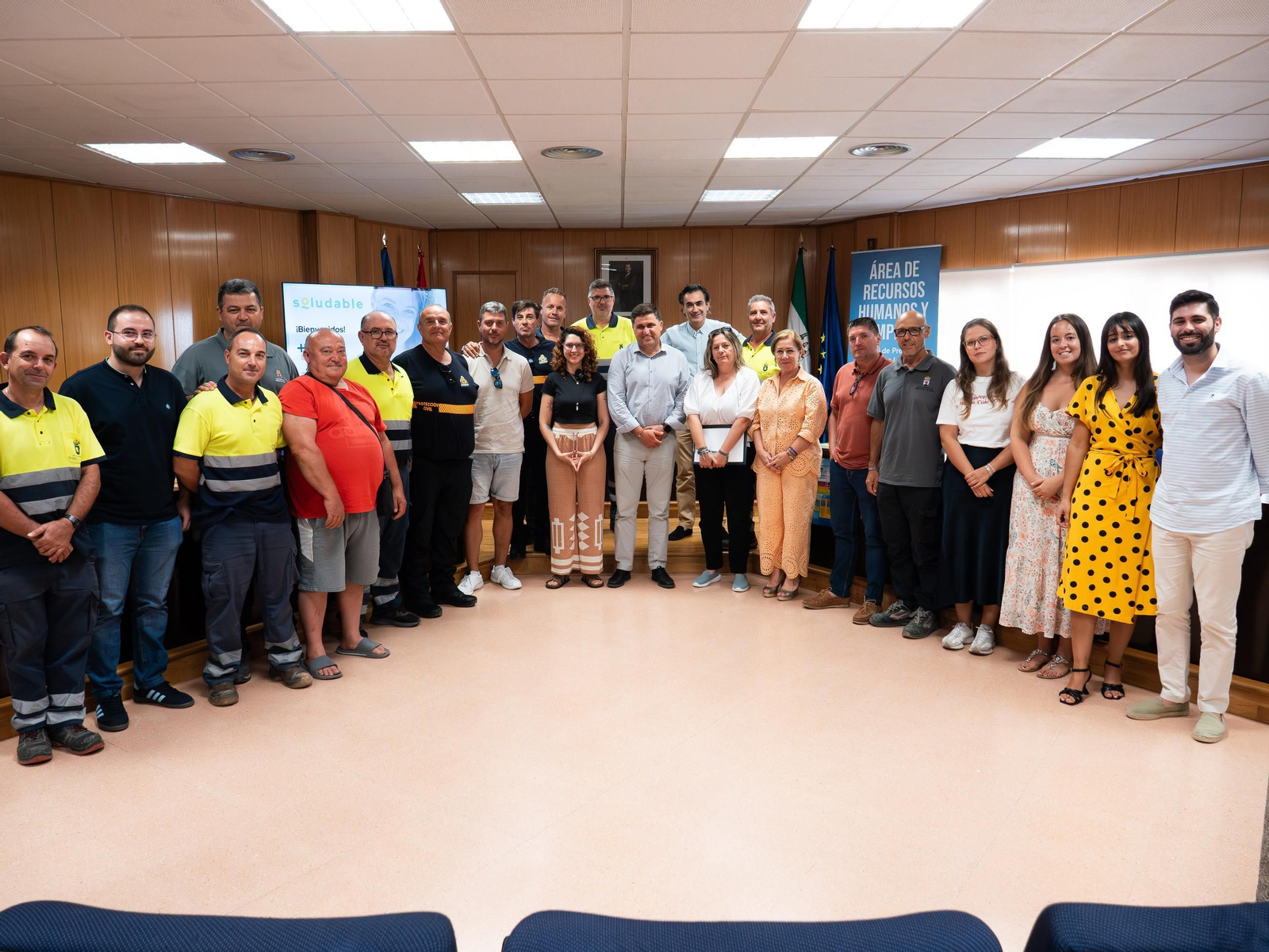 Trabajadores municipales de Roquetas beneficiarios del proyecto 'Soludable'.