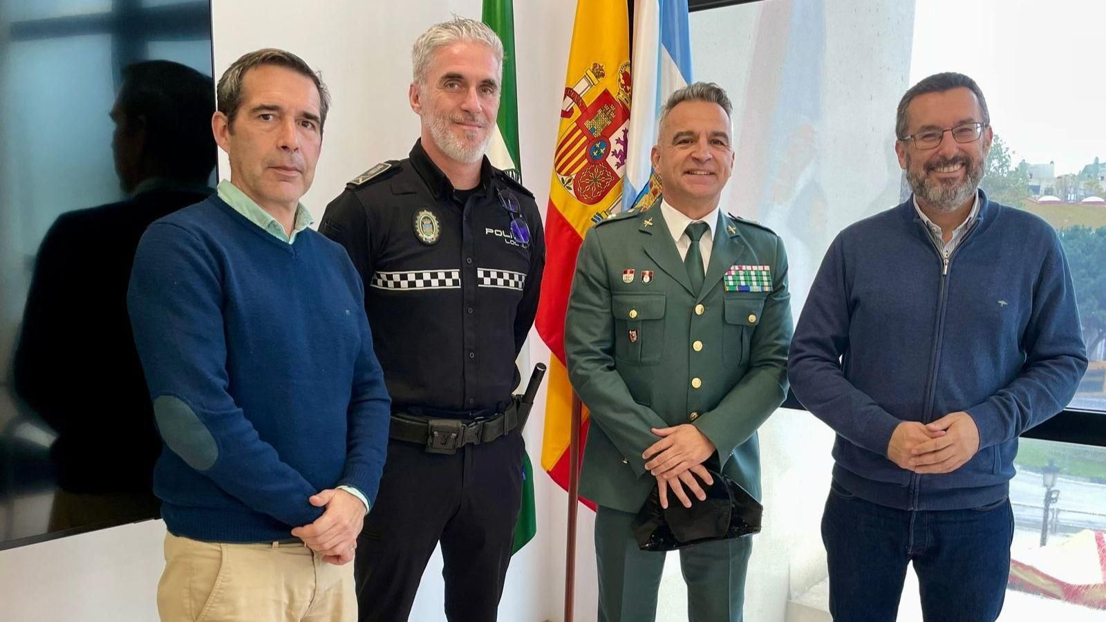 Franco, De Cózar, Aradas y Abellán (de derecha a izquierda).