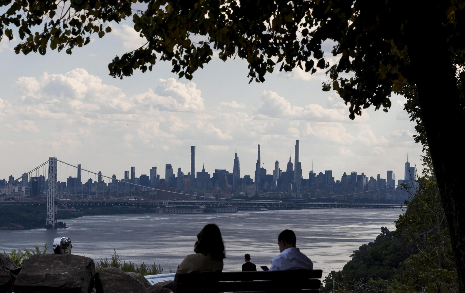 Una vista lejana de la ciudad de Nueva York.