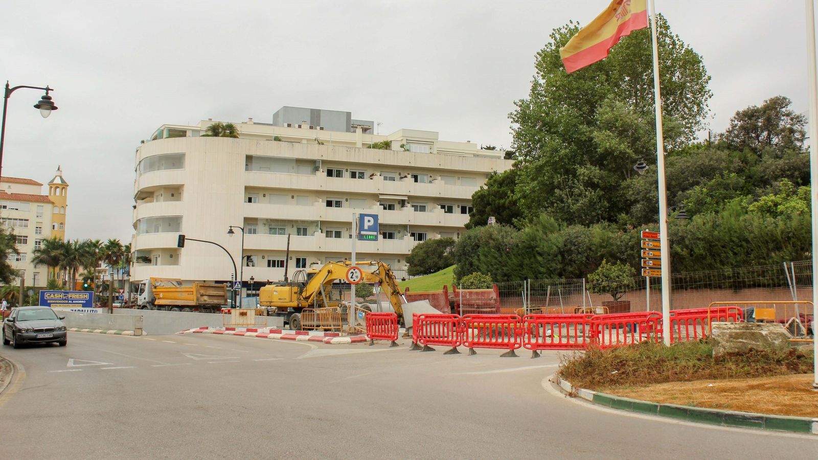 Los trabajos en la plaza.