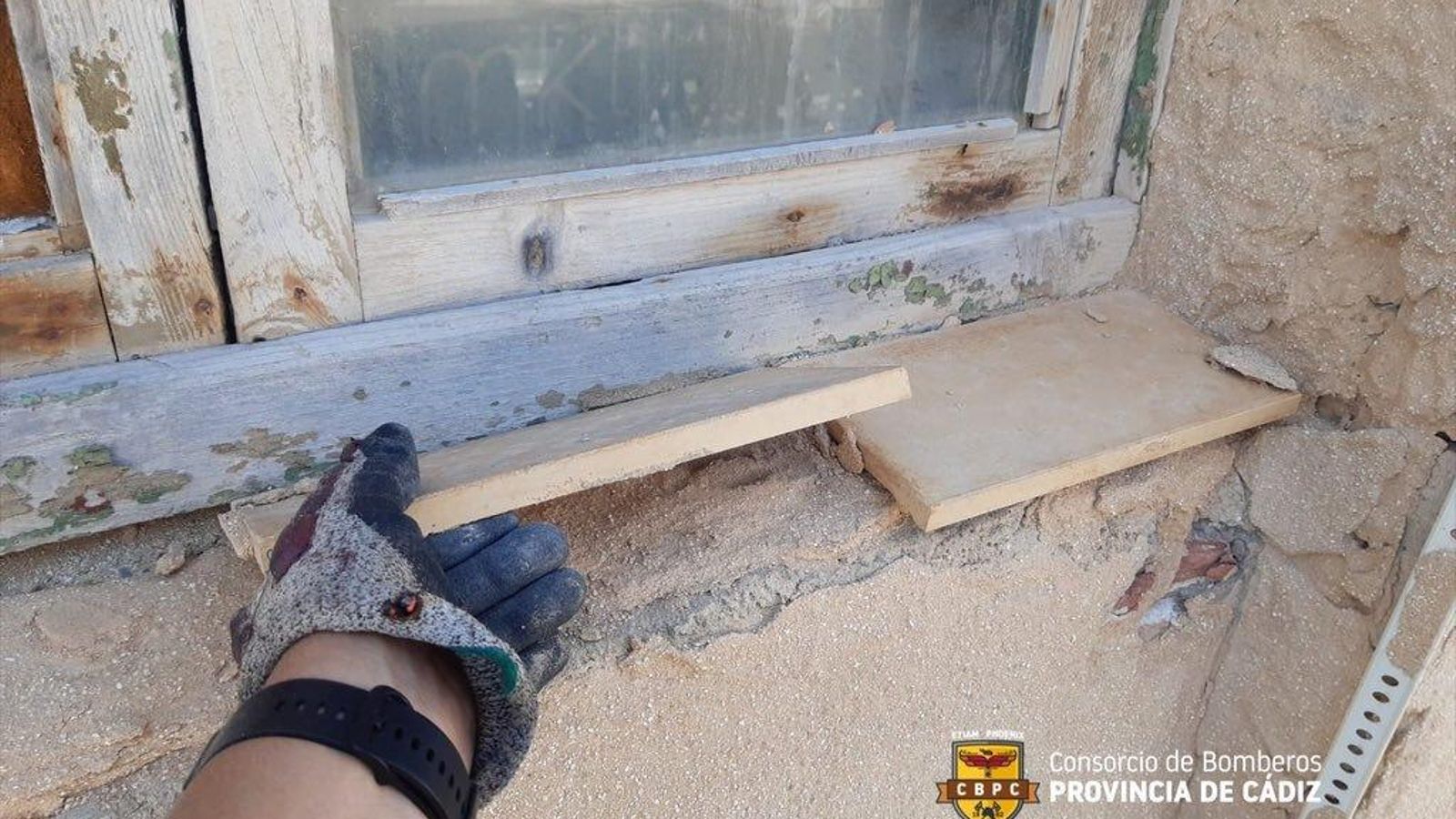 Zona del Baluarte de San Roque de donde parece que cayó el cascote de piedra