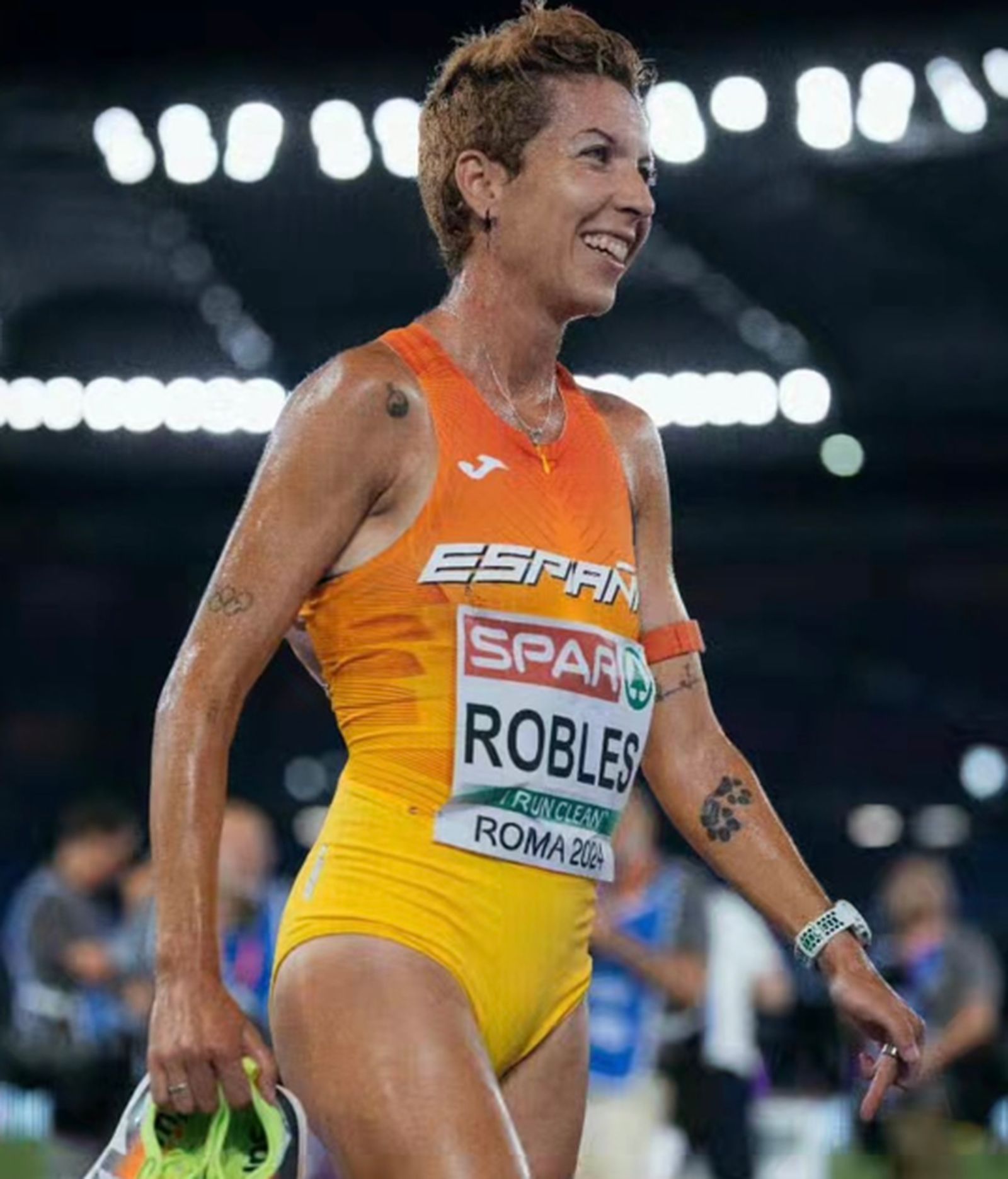 La atleta Carolina Robles durante el Europeo de Roma.