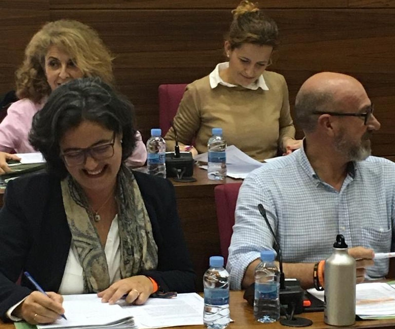 El grupo municipal de Ciudadanos, durante el Pleno.