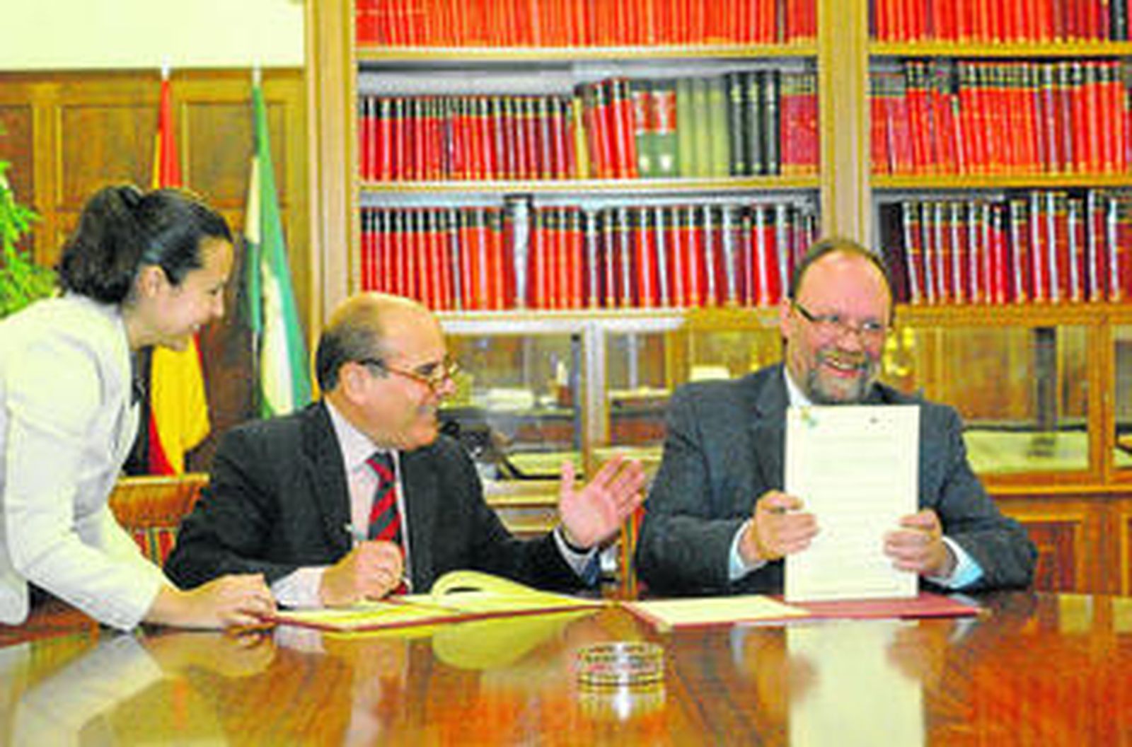 El rector con su homólogo portugués Antonio Bensabat.