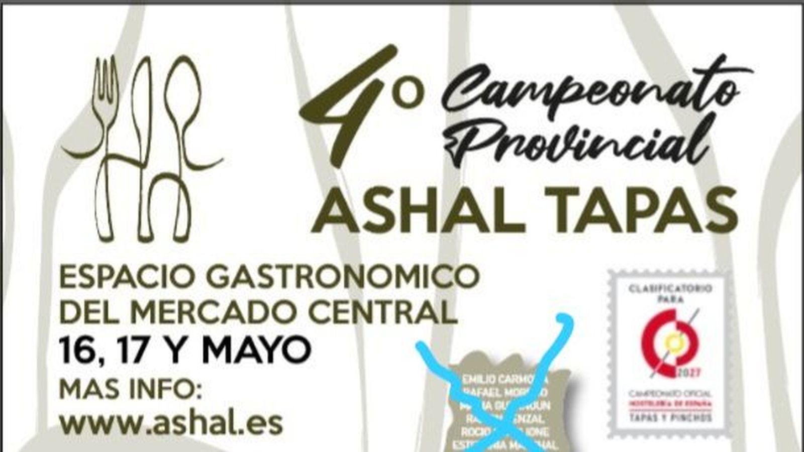 Cartel del Campeonato Provincial ASHAL Tapas.