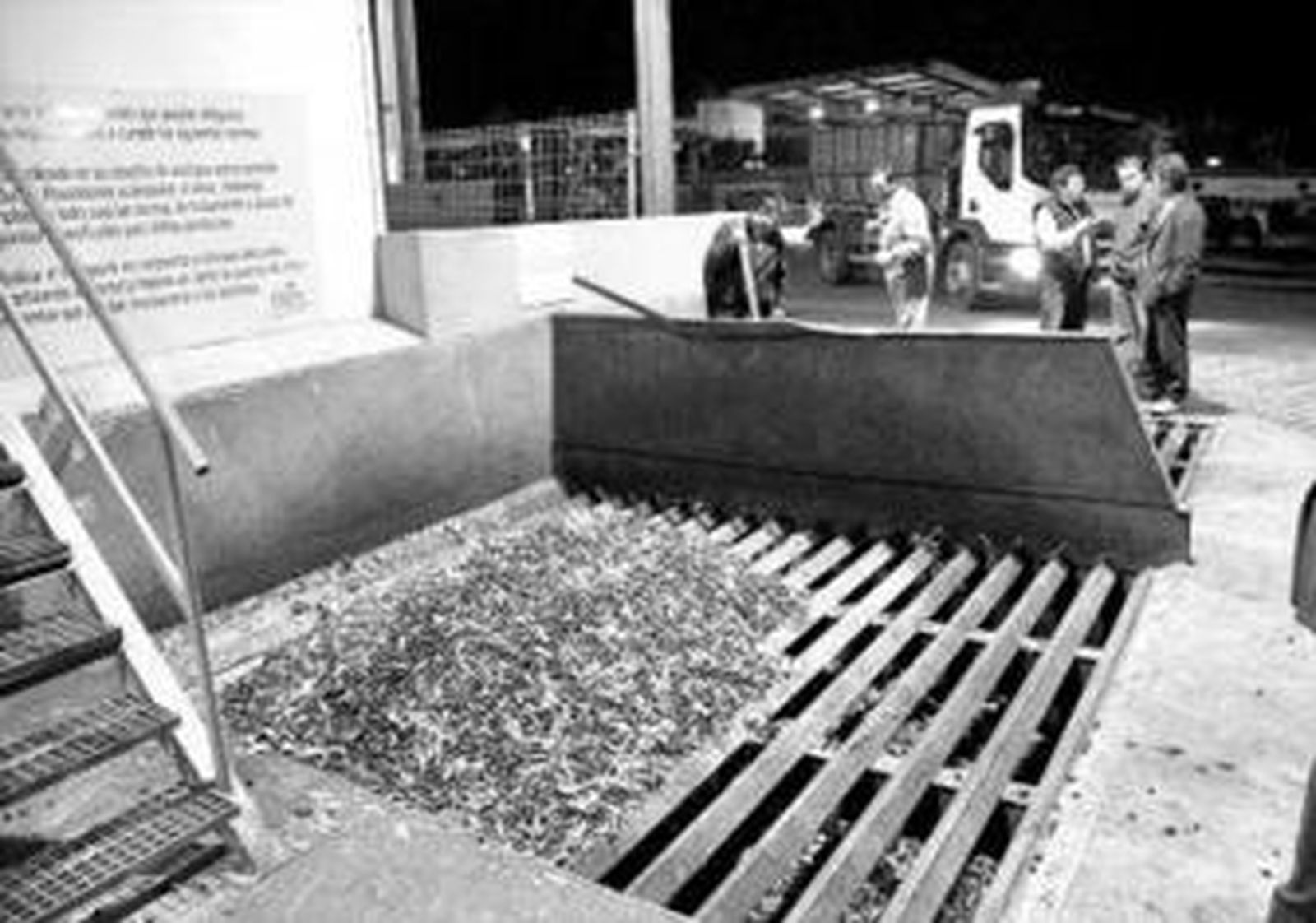 Tolva de la cooperativa en la que la víctima sufrió el desmayo.