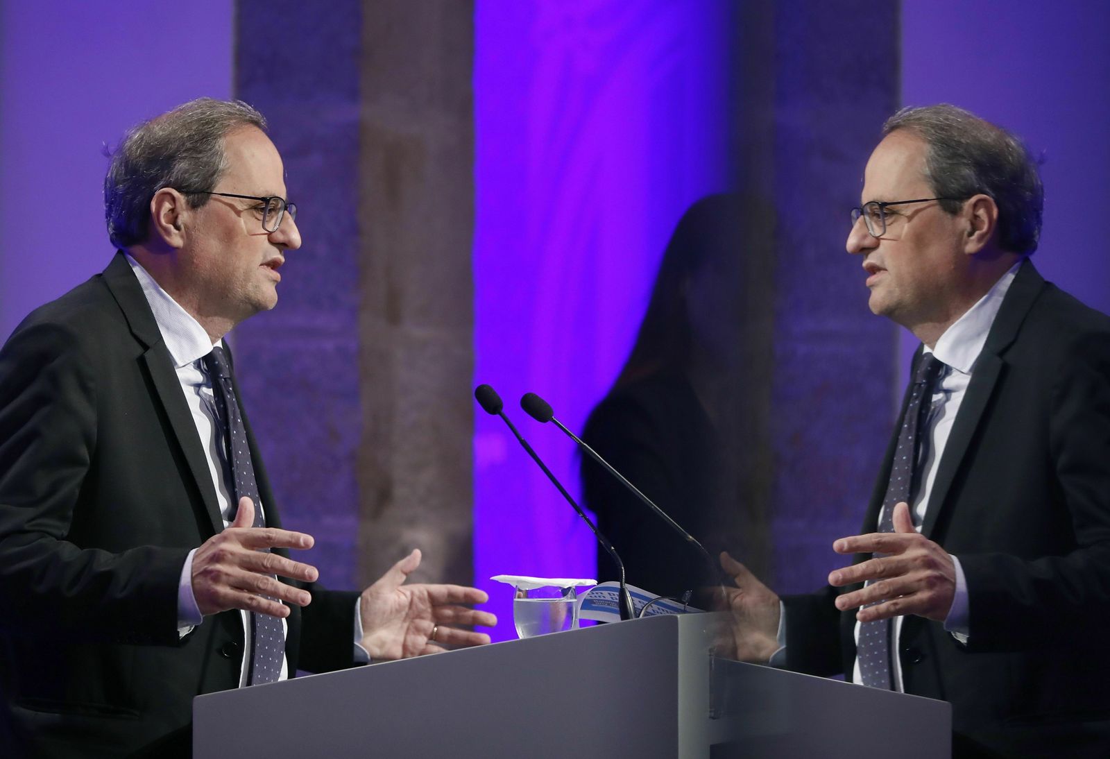 Quim Torra se dirige a los medios en una comparecencia el pasado martes.