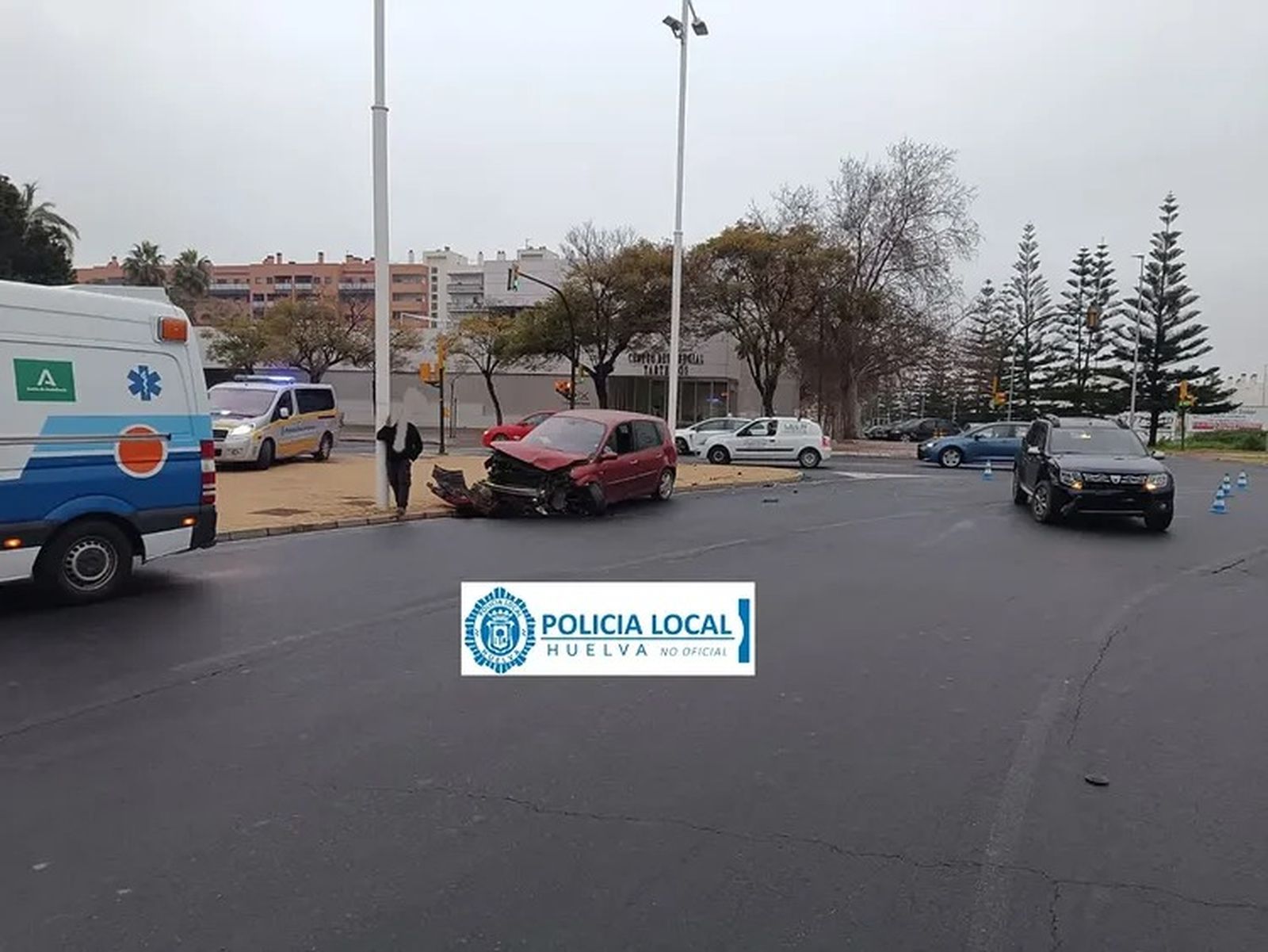 Accidente de tráfico en Huelva ayer jueves.