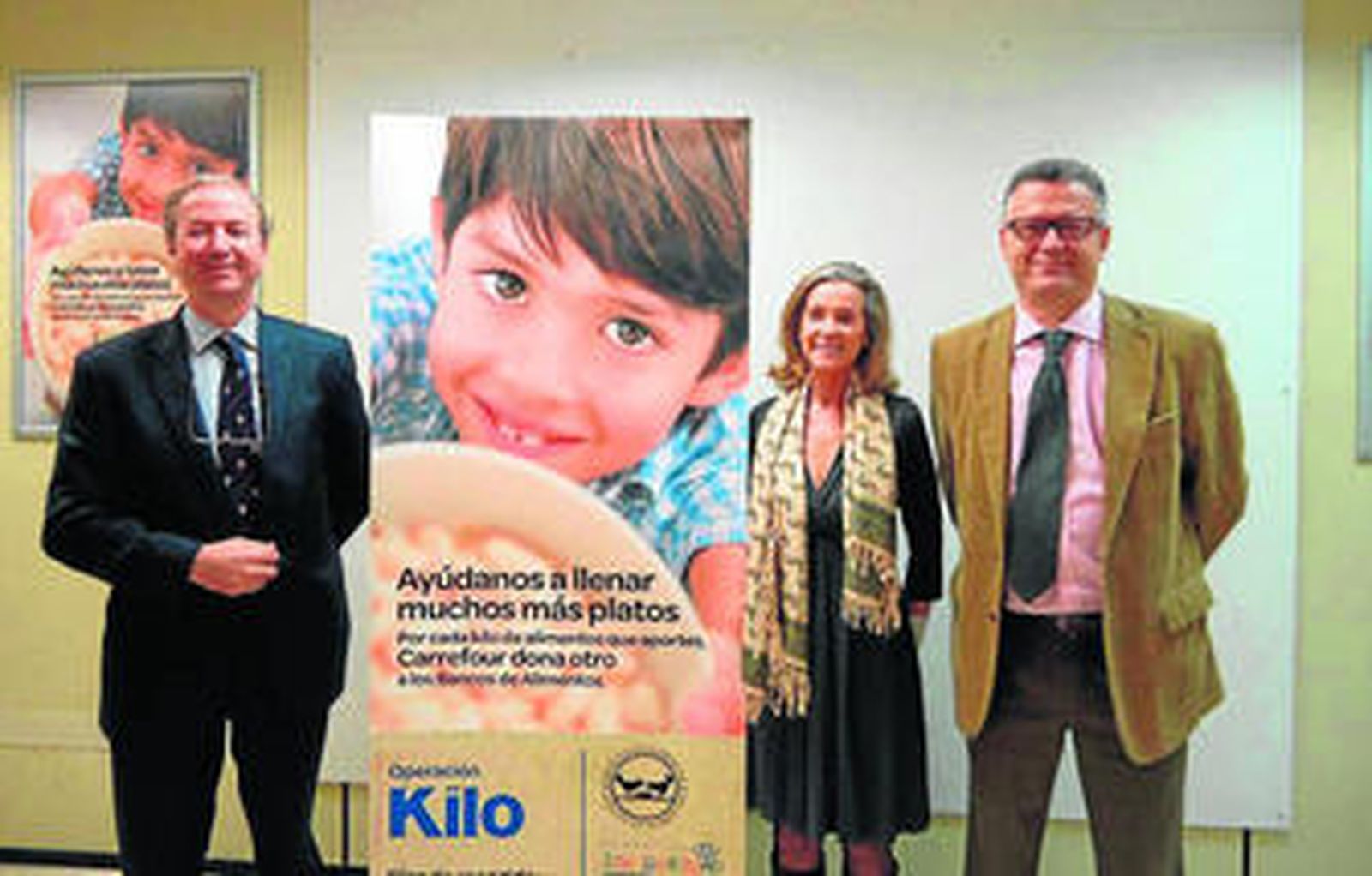 Angel Luis Jiménez Lozano (Carrefour Macarena), Ana Mencos Vila y Julian Ávalos Cueto (Banco de Alimentos de Sevilla).