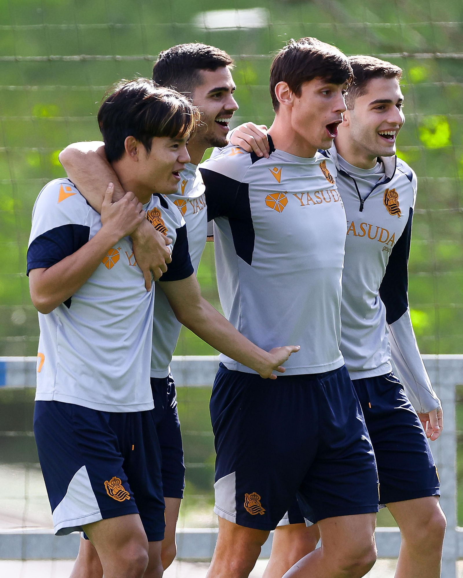 Jugadores de la Real Sociedad en un entrenamiento.