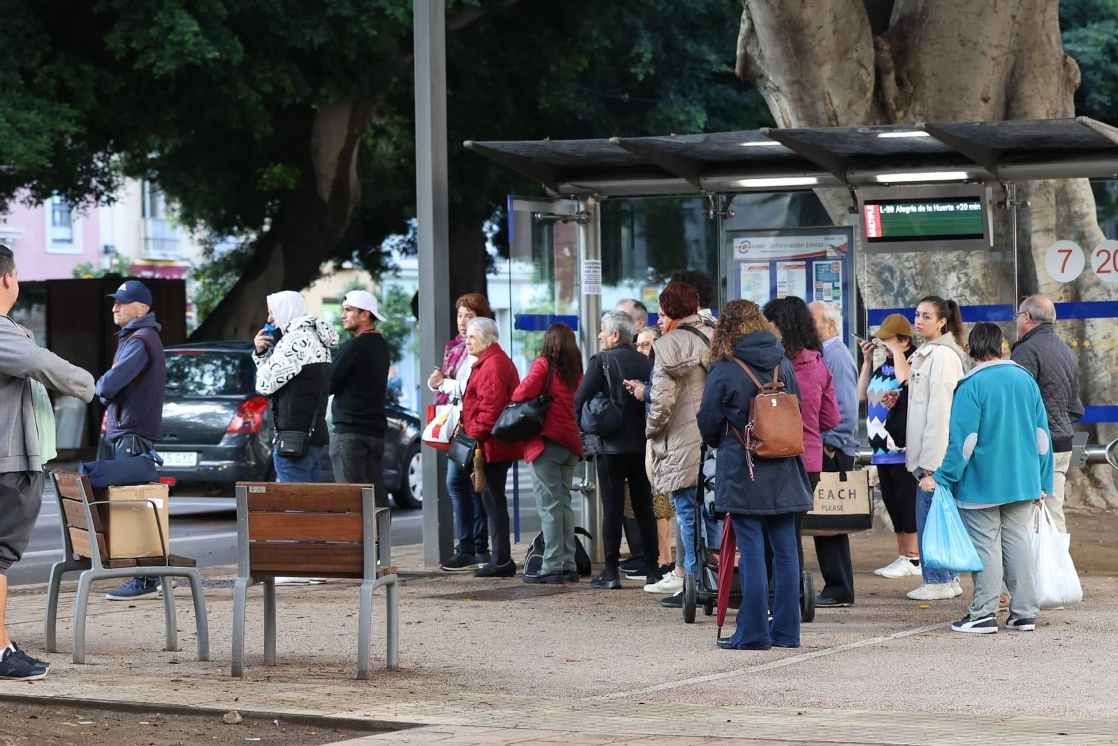 La huelga de autobuses en Málaga en imagenes