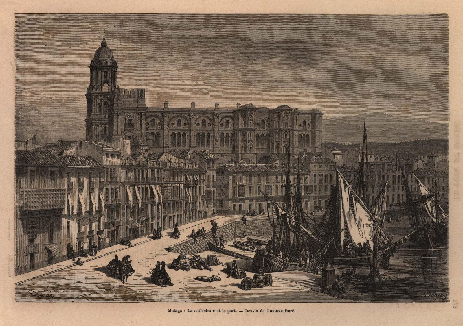 La ciudad de Málaga, representada por Gustave Doré.