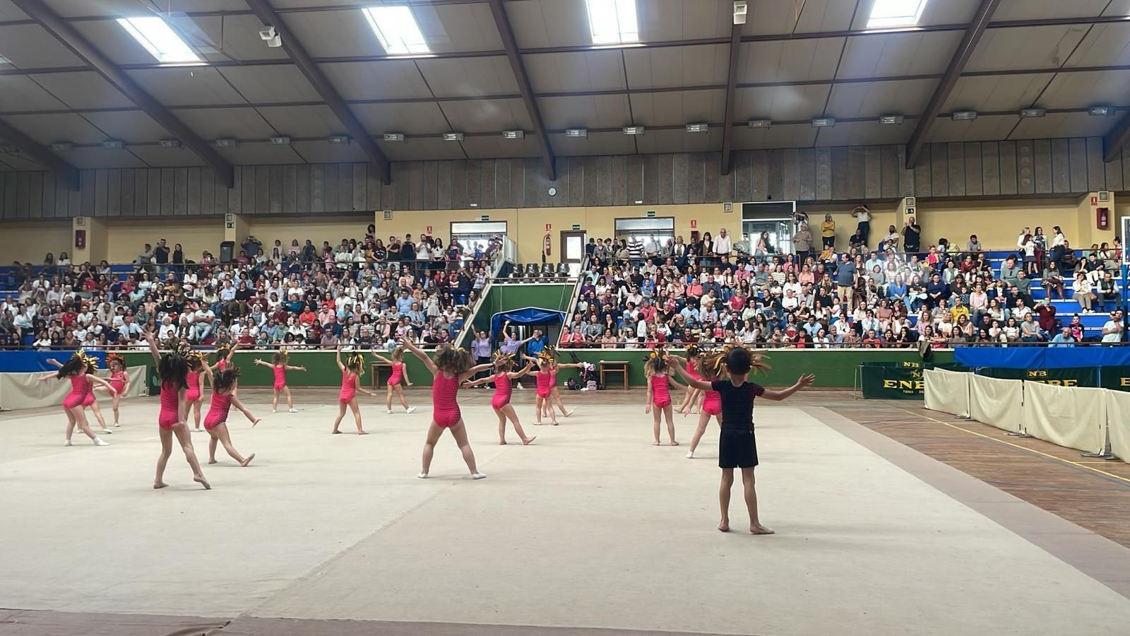 Una imagen de la exhibición escolar de Gimnasia Rítmica.