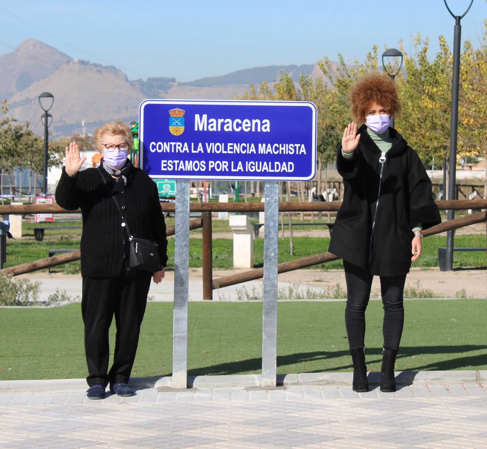 Un cartel en Maracena