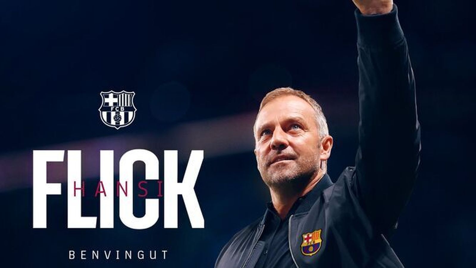 Imagen con la que el Barcelona ha hecho oficial la llegada de Hansi Flick.