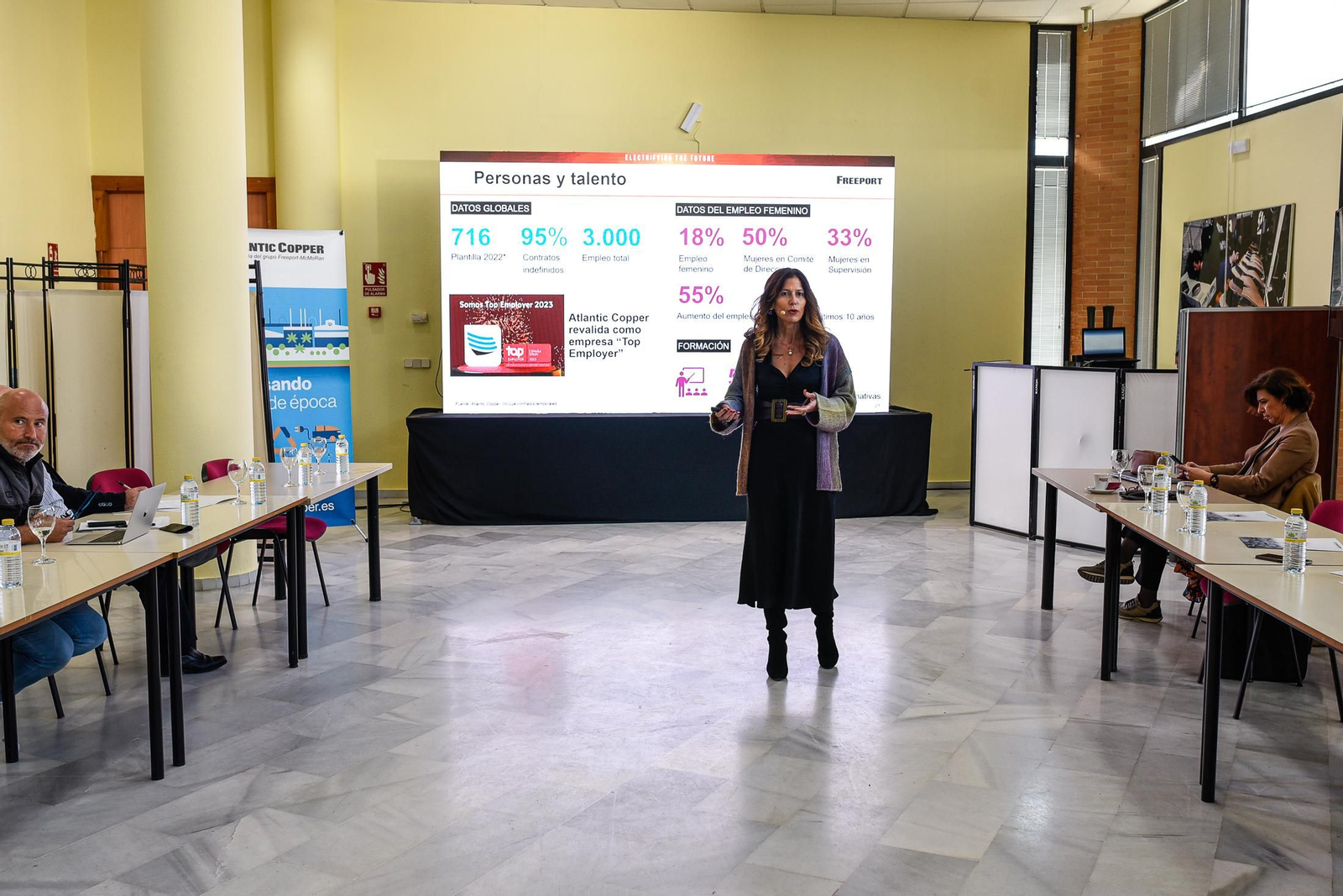 Imágenes de la presentación del balance de 2022 de Atlantic Copper