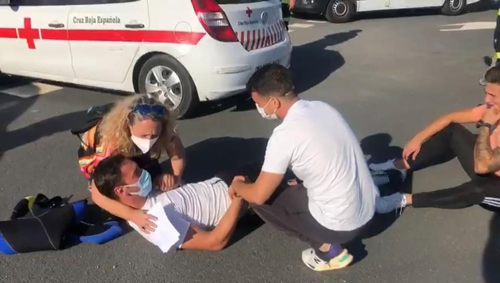 Simulacro de tsunami en Huelva: Atención a heridos en  el Espigón.