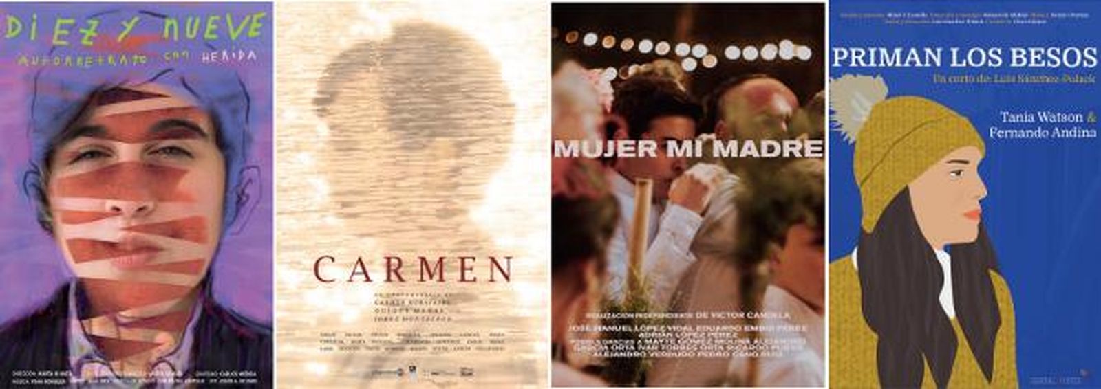 Carteles de los cuatro cortos elegidos.