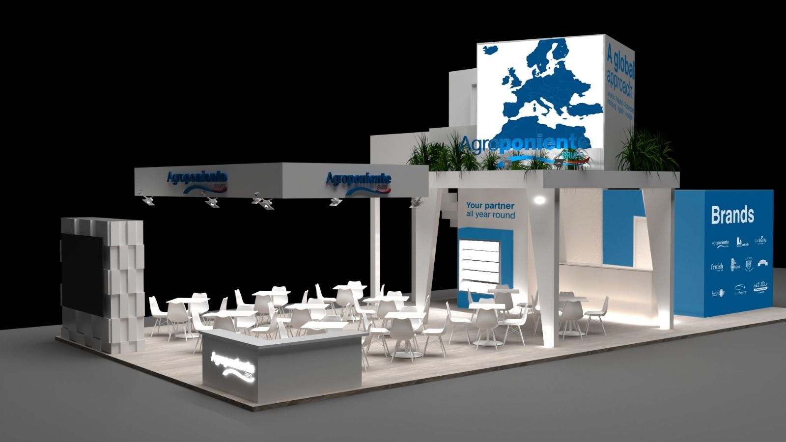 Imagen del stand que tendrá la firma.